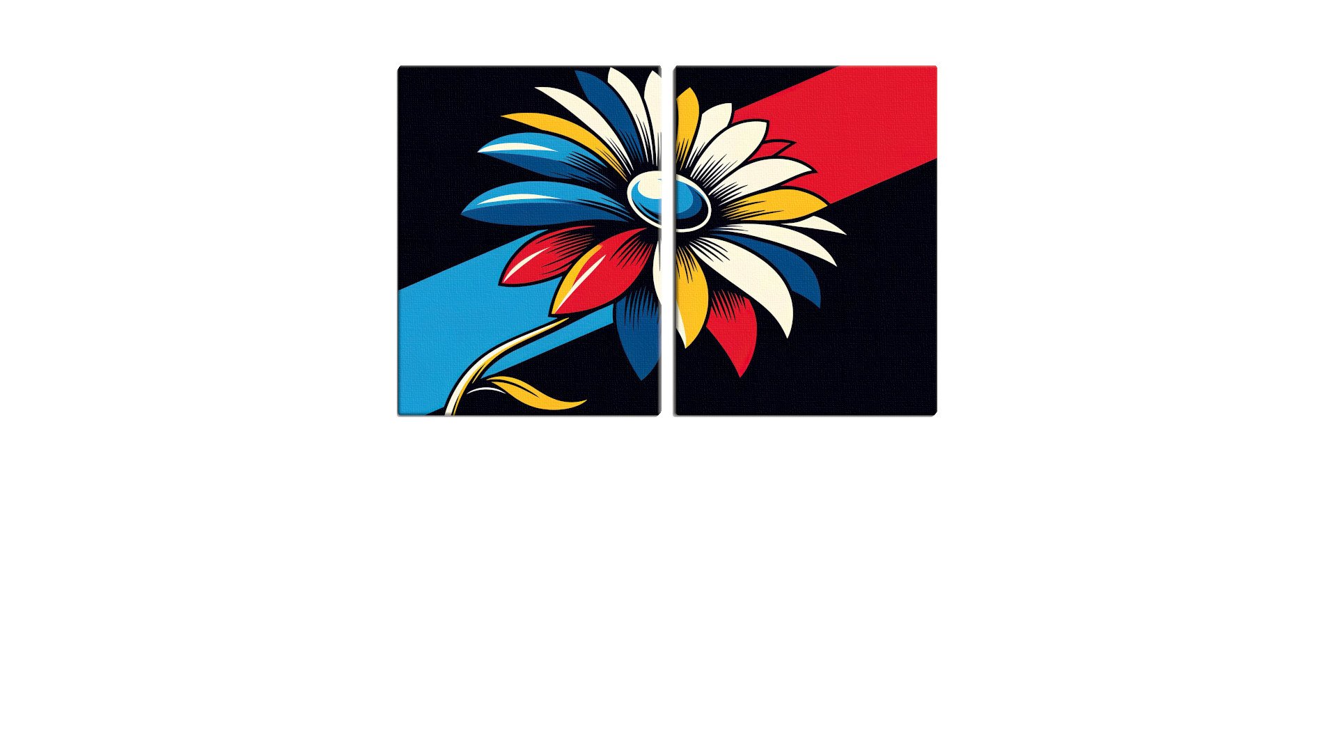 Bold Red, White and Blue Daisy