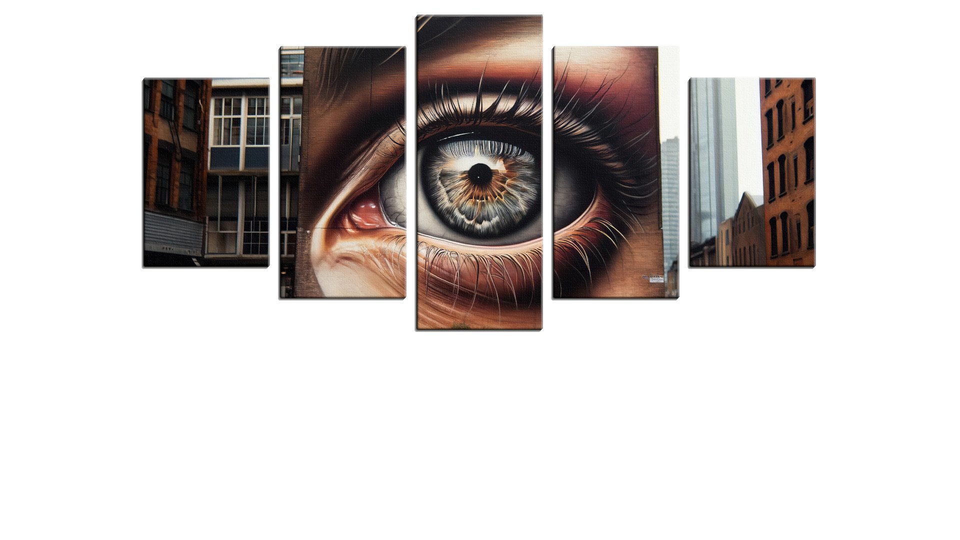 Building Mural of a Grey and Brown Eye