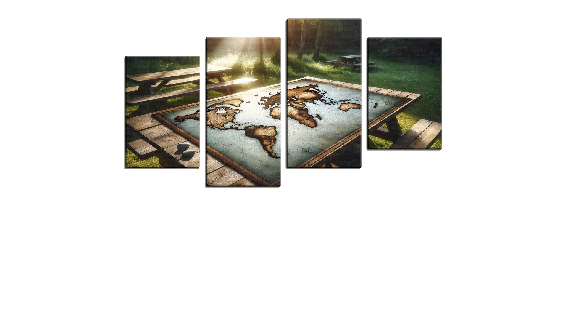 World Map on a Park Table