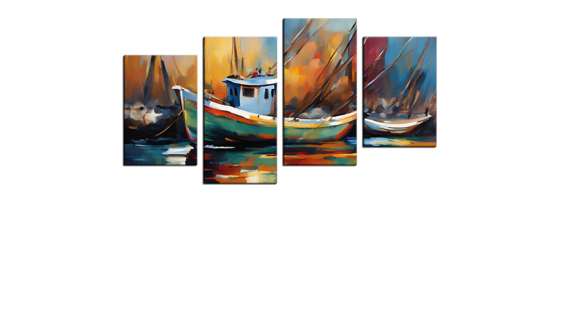 Fishing Boat at Harbour in Paint