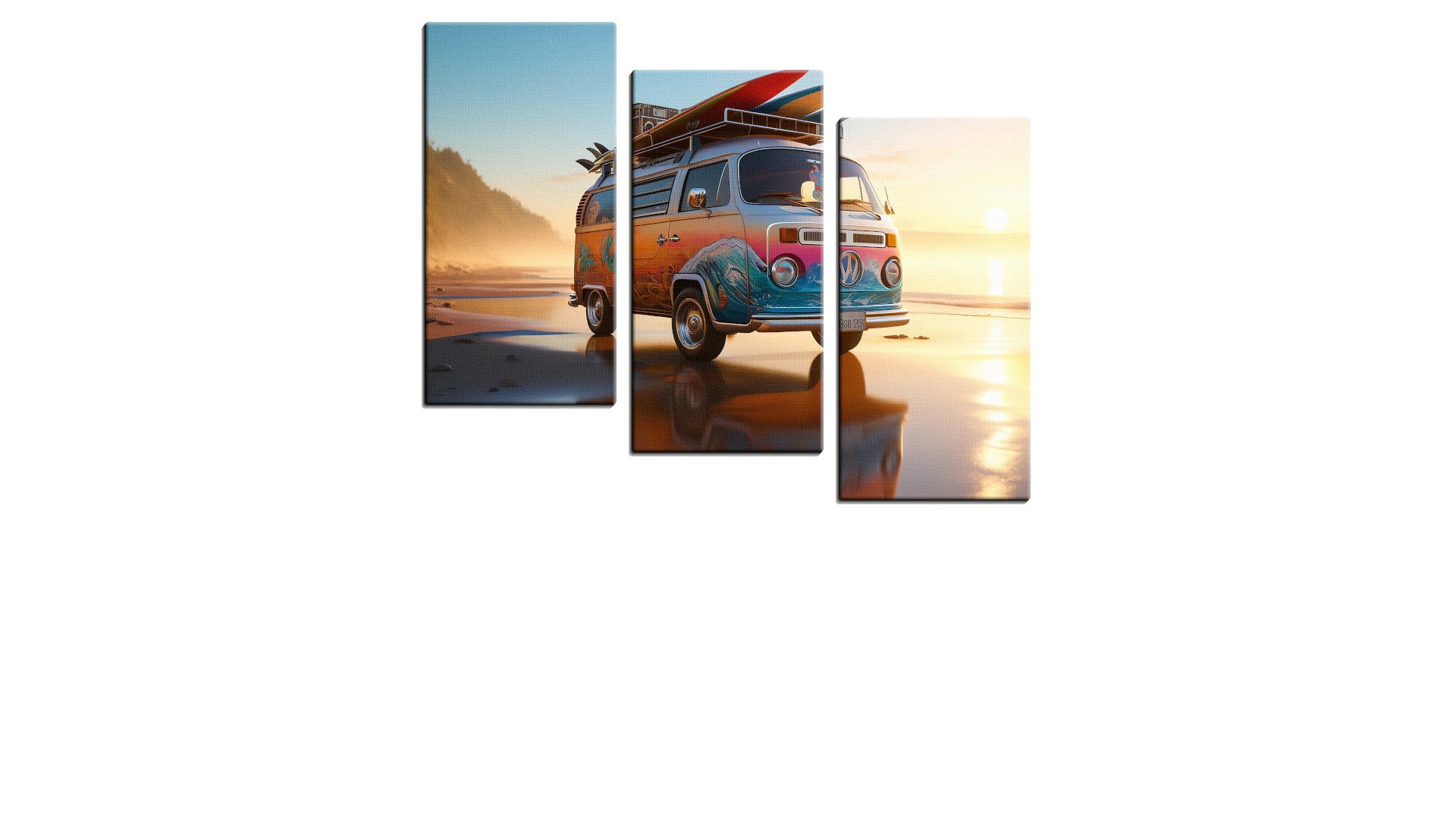Surfer Camping Van on the Beach