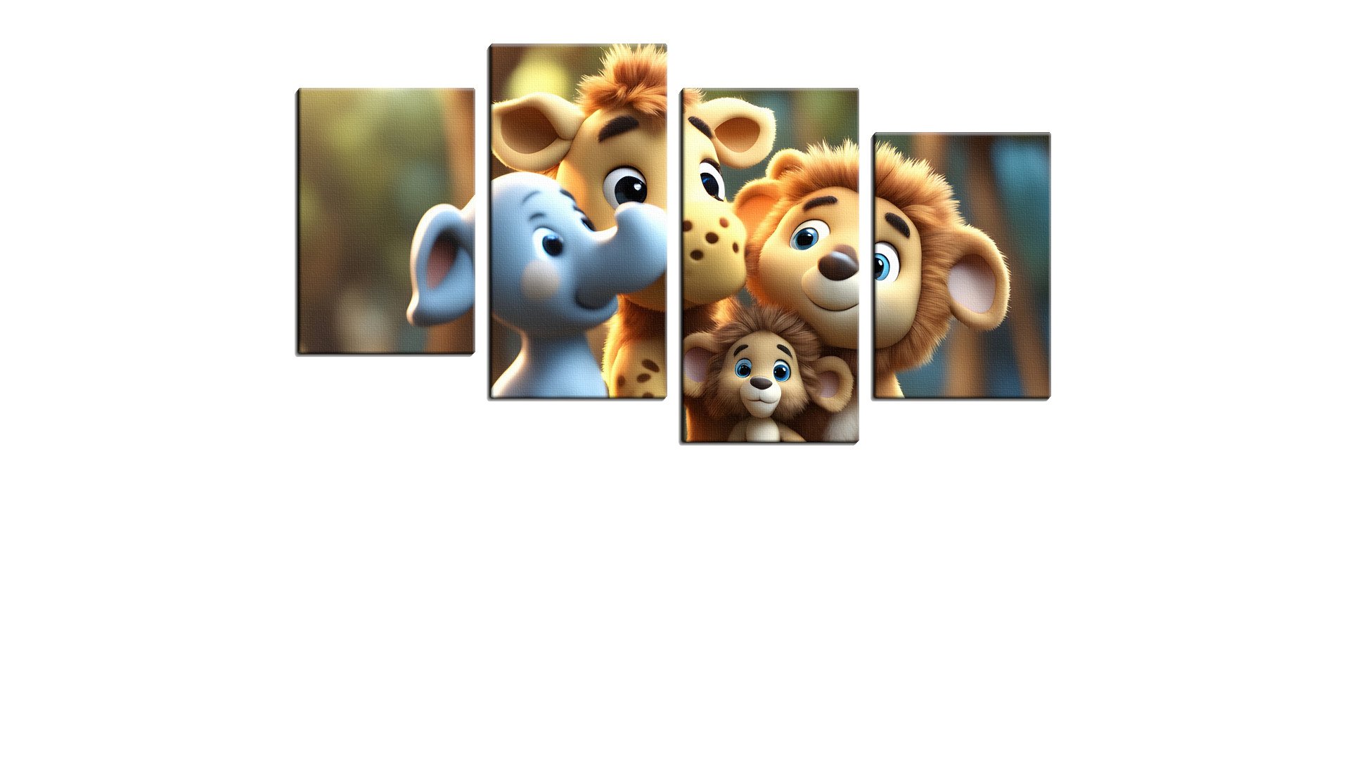 Group of Cuddly Animals for a Nursery