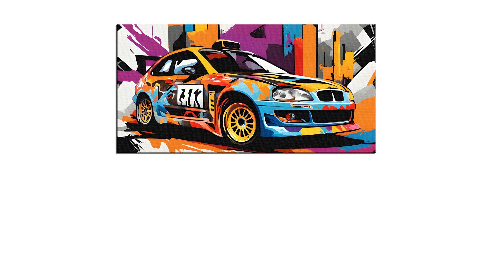 Bright-Coloured Rally Car