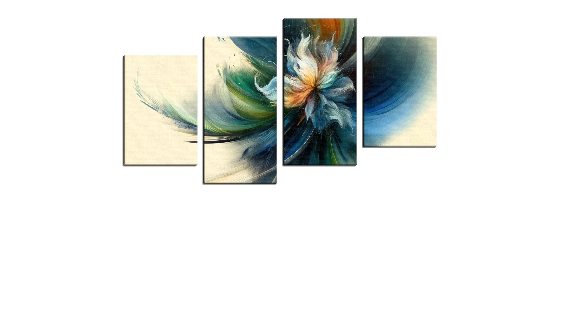 Blue and Teal Abstract Flower