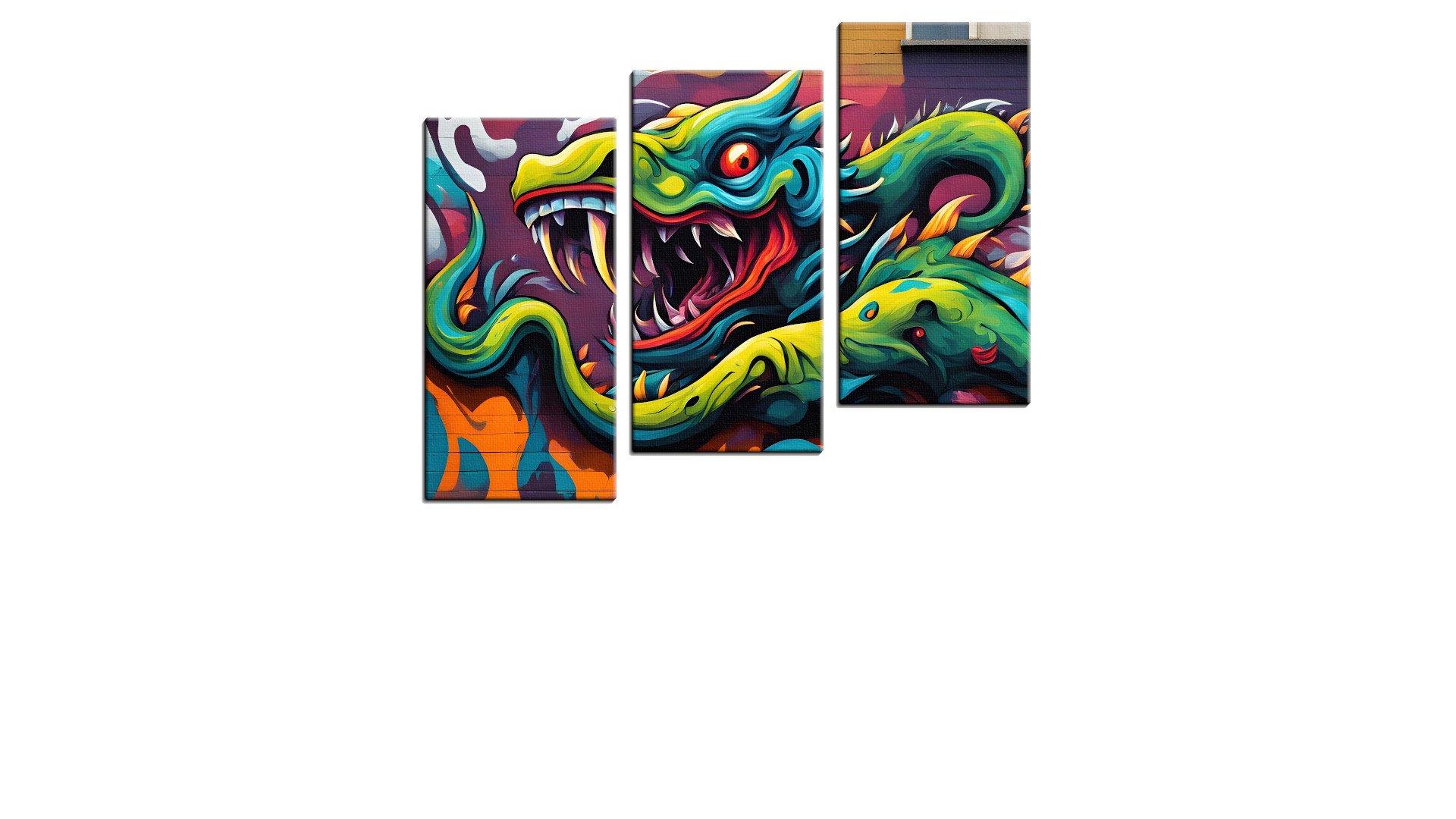 Colorful Dragon Street Art Style