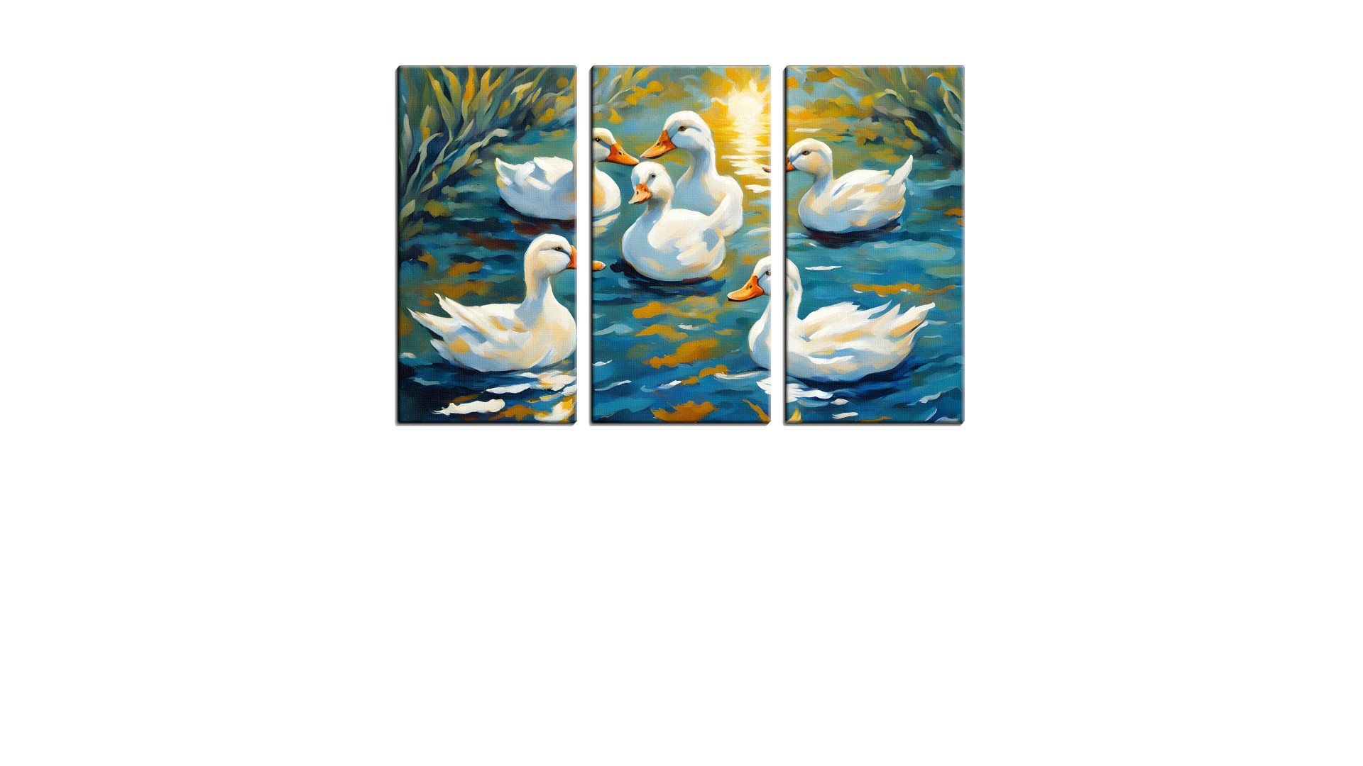 Gaggle of Geese in the Pond