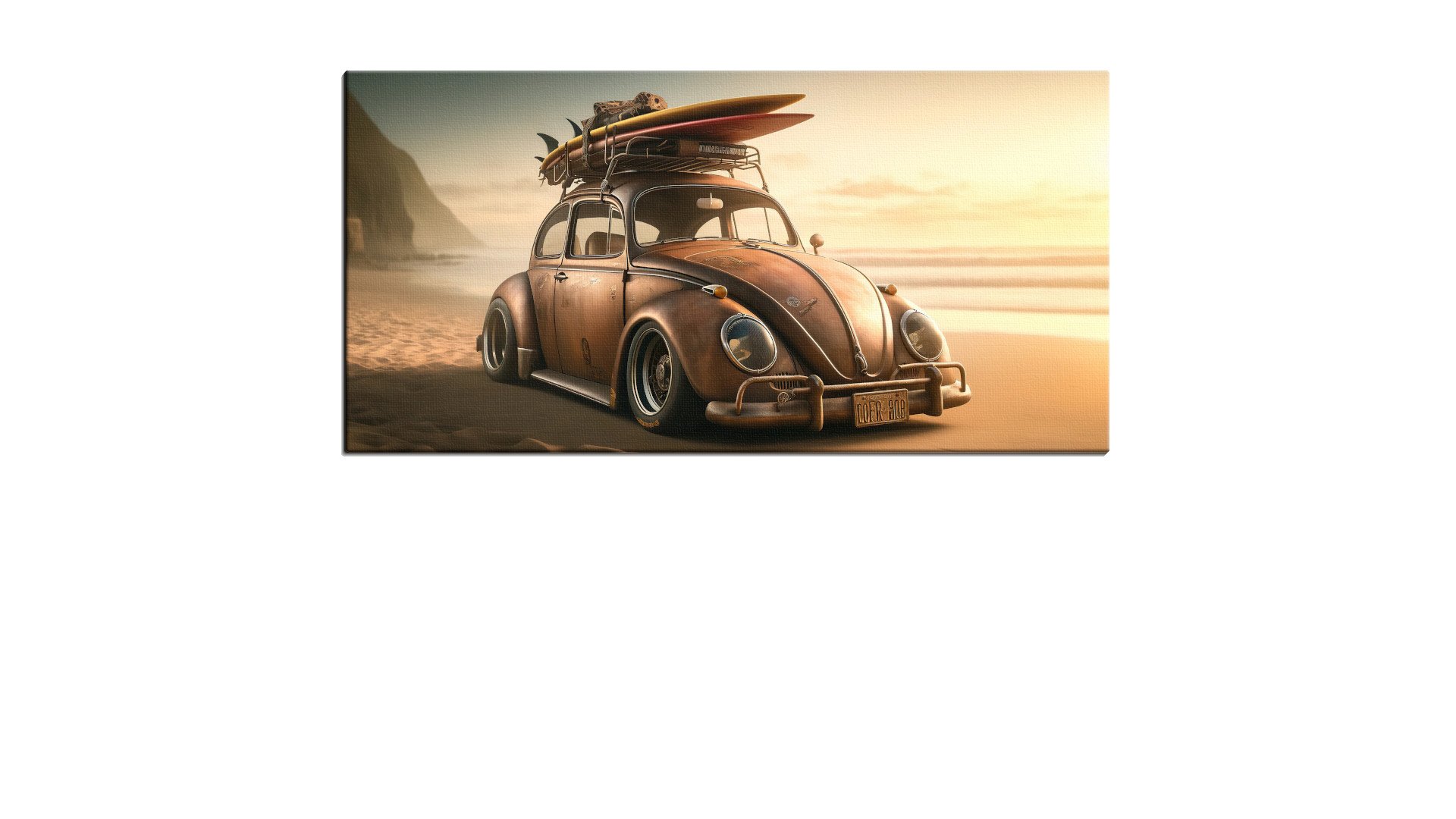 Surfers Beetle with Boards on the Beach
