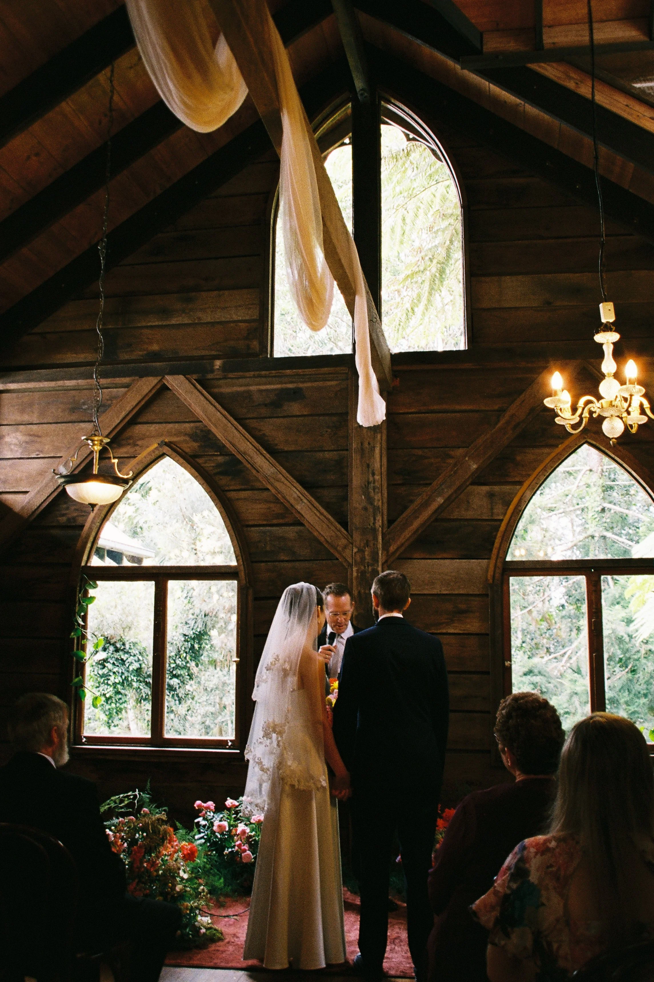 Rustic wedding ceremony