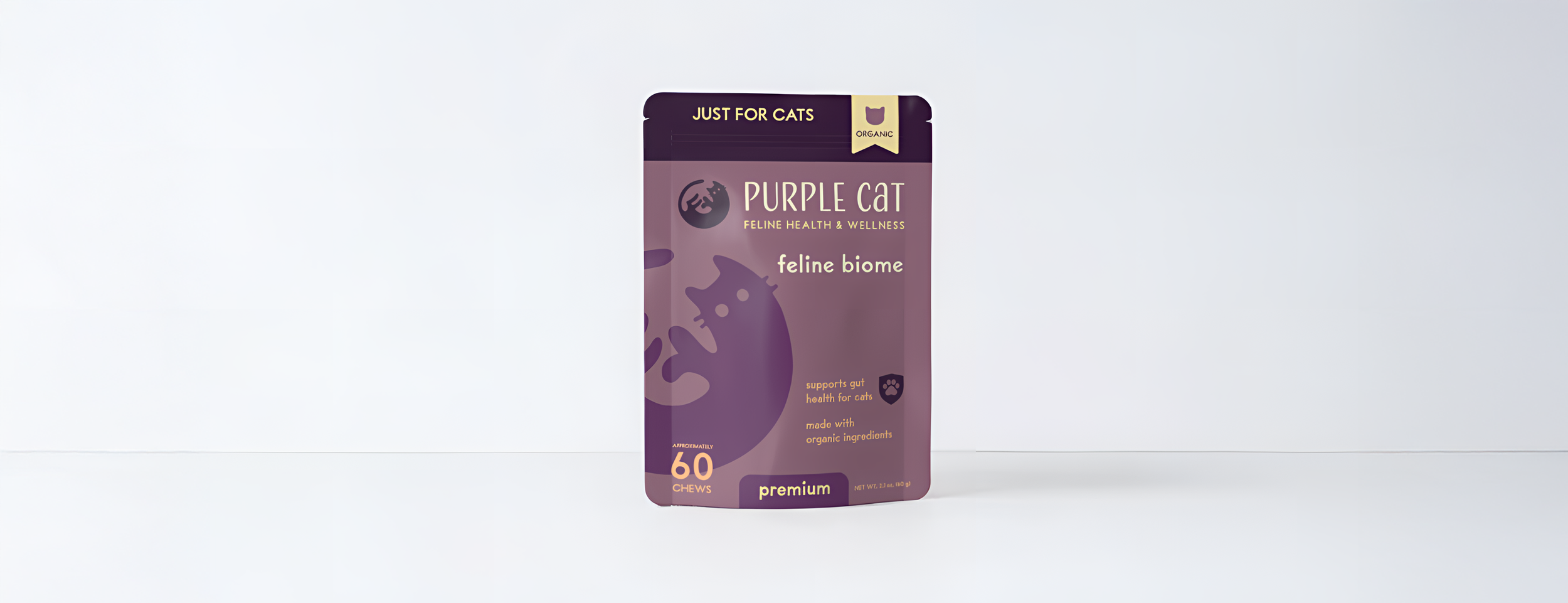 Purple Cat Packaging Mockup Render