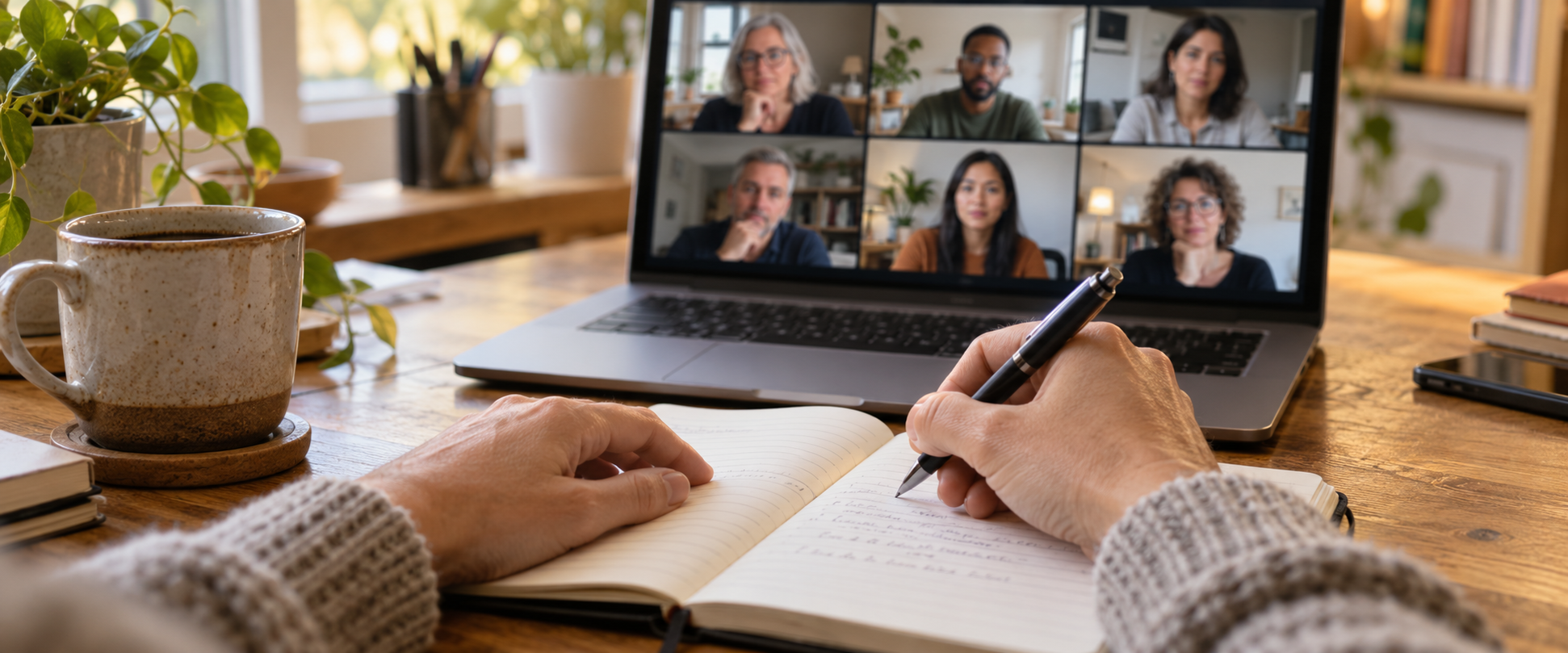 Counsellor’s notes during online supervision