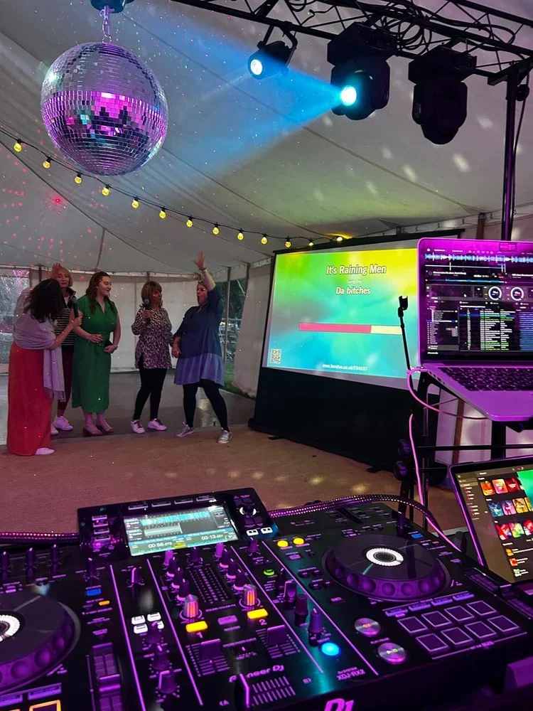 Full Karaoke Package (Includes Large Screen + Sound System) - £550 + VAT. Professional DJ ​- £85.00 + VAT per hour