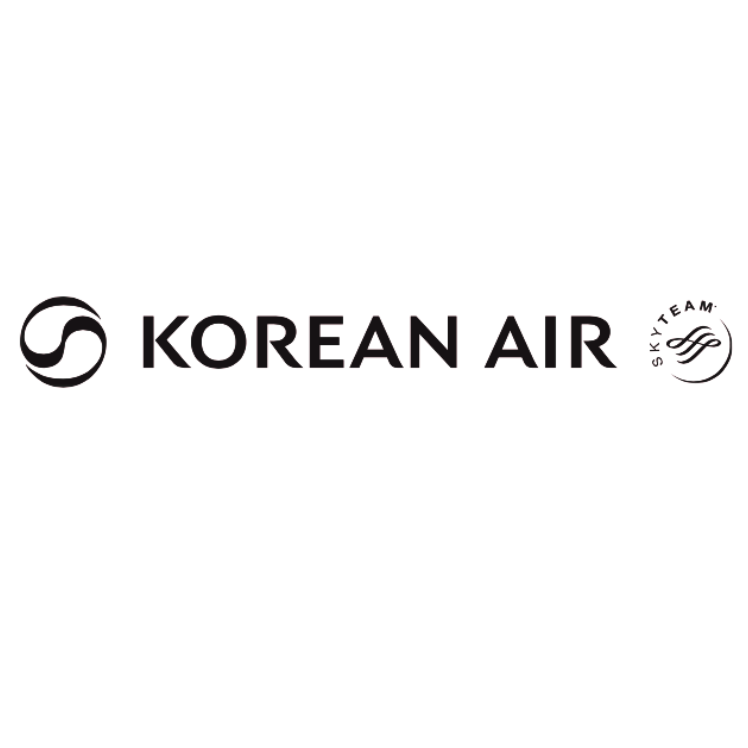 Korean Air logo featuring the text 'KOREAN AIR' and the SkyTeam logo.