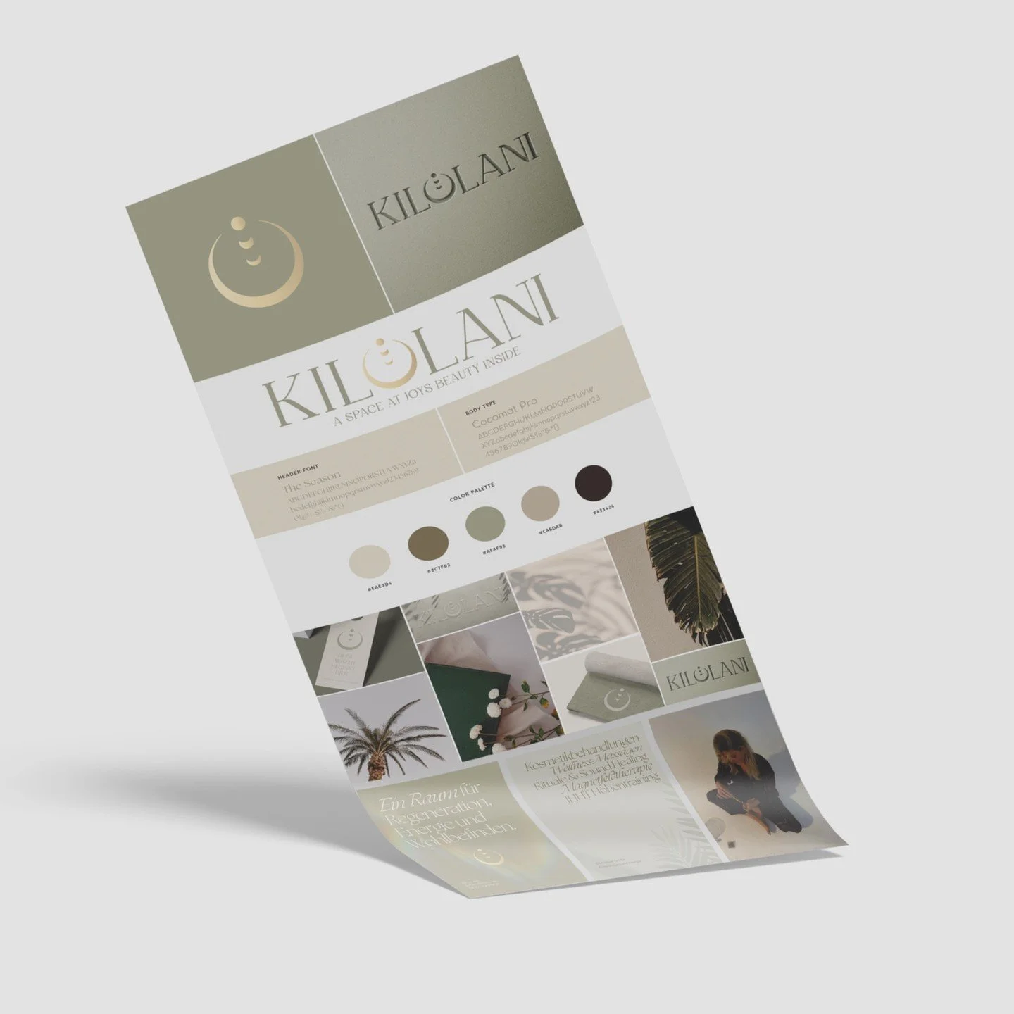 Ich liebe diesen Moment im Branding-Prozess...wenn aus einer Idee pl&ouml;tzlich ein Gef&uuml;hl wird.

Man sp&uuml;rt sofort, ob sich etwas stimmig anf&uuml;hlt, oder eben nicht.

Dieses Designboard f&uuml;r KILOLANI ist genau daraus entstanden:
aus