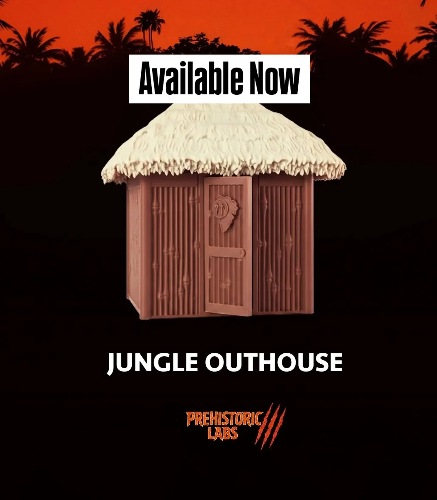 Now Available 🎉🎉

Kicking off the first of our 'Prehistoric Labs' limited run of diorama pieces, the Jungle Outhouse kit

Now available on the store: huxley3ddesign.co.uk

https://www.huxley3ddesign.co.uk/prehistoric-labs-store/p/outhouse-playset


