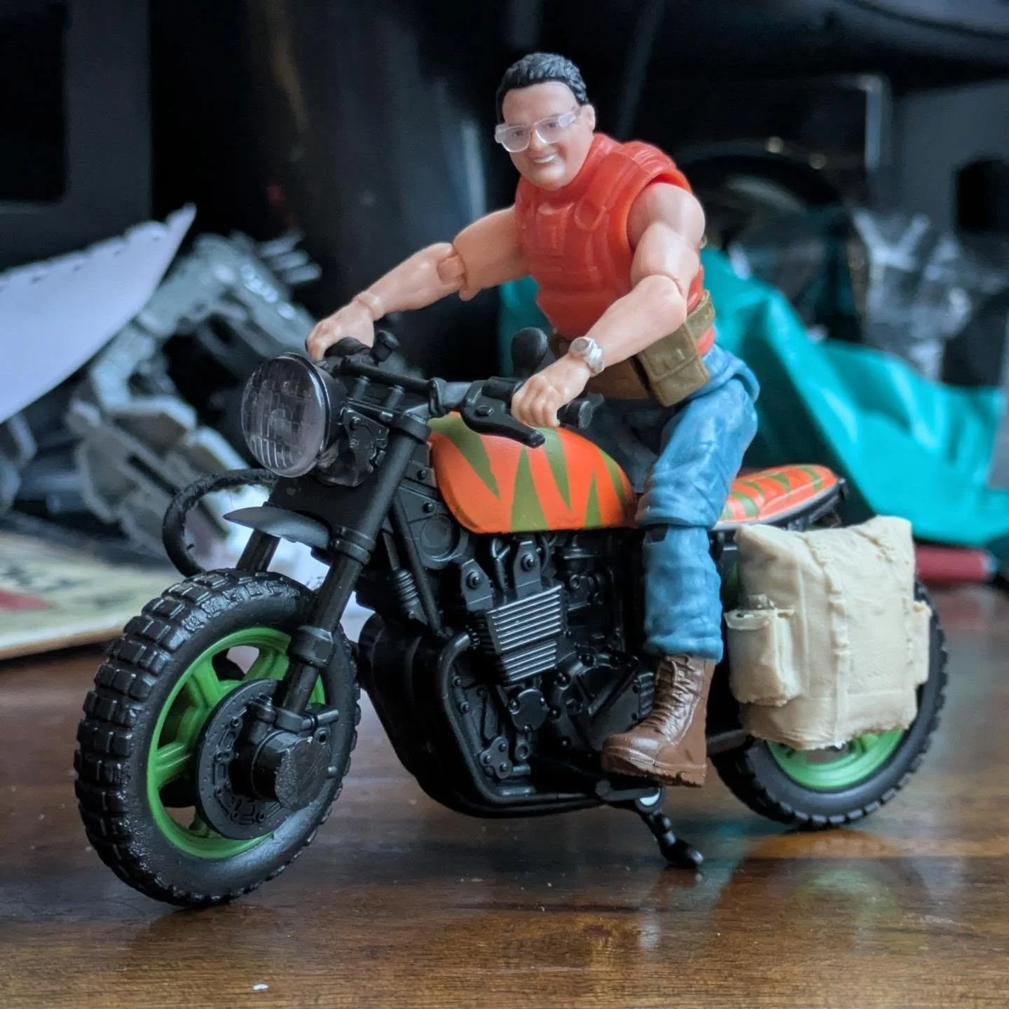 93 Classic Nerdy bike parts.

I hated the crazy mechanical arms on the Nerdy bike. I love the bike (and, maybe it's against the entire pint of these figures) but I wanted to make it a bit more realistic.

So I modelled the ratchet peg and designed a 