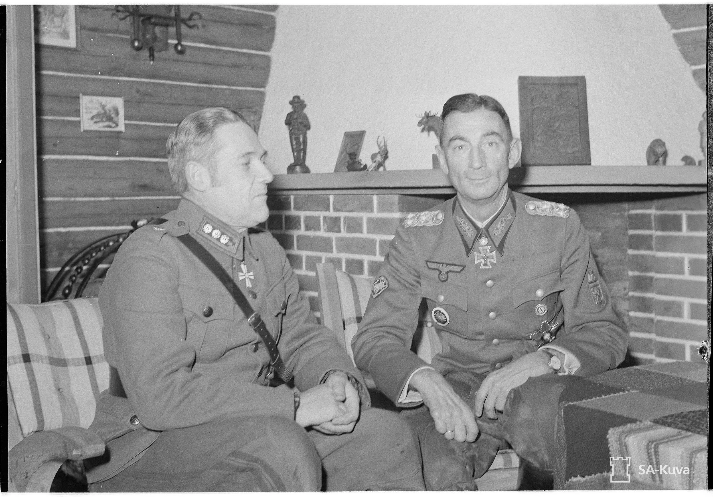 Generaloberst Dietl, eversti Willamo (Lapin keisari). Rovaniemi 1943.09.29