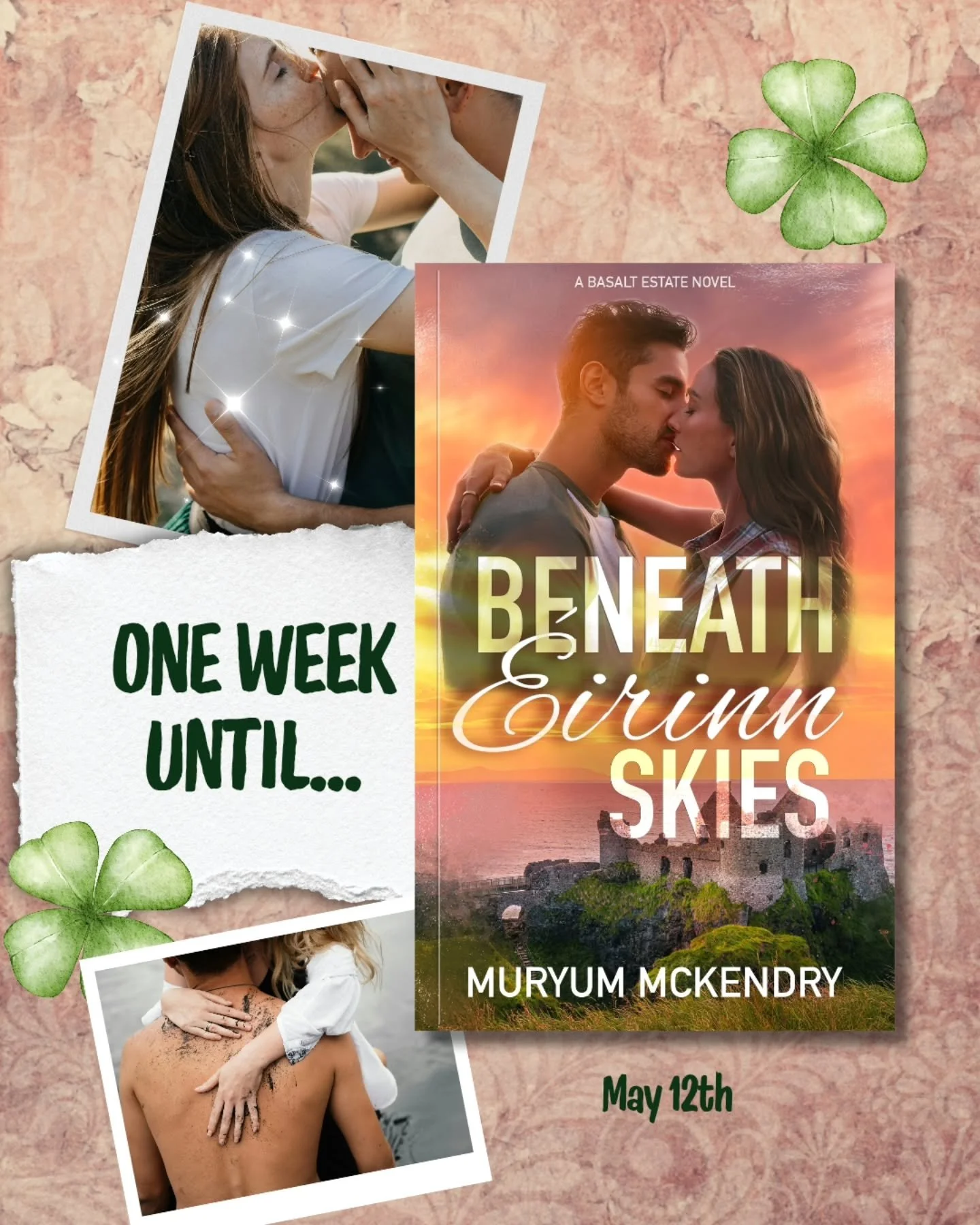 ONE WEEK!

Beneath &Eacute;irinn Skies was a labour of love. I adore these characters and their story and the world they inhabit. I can't wait for it to be out in the world for readers to fall in love with!

What to expect:
☘️ second chance
🤎 small 