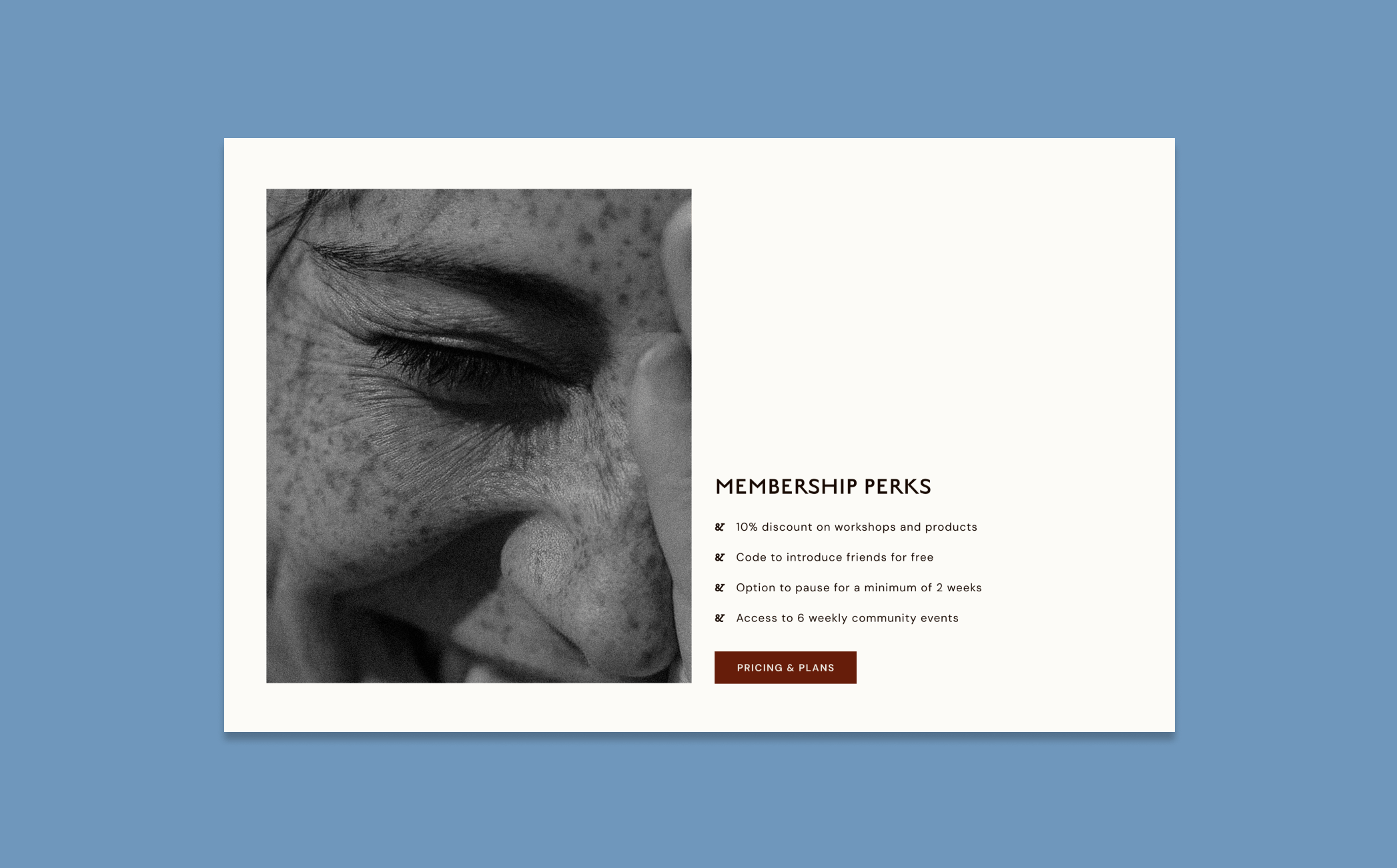 Screenshot of Agō Pilates Studio page component