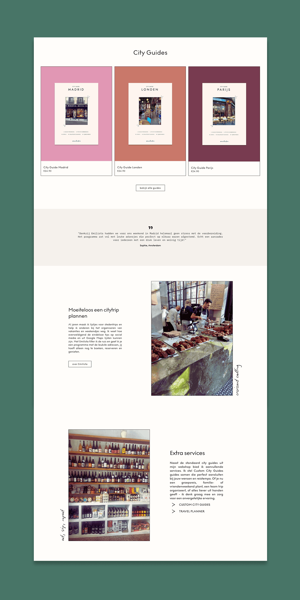 Screenshot of Emilista Website - designed by Murmuri Design Studio