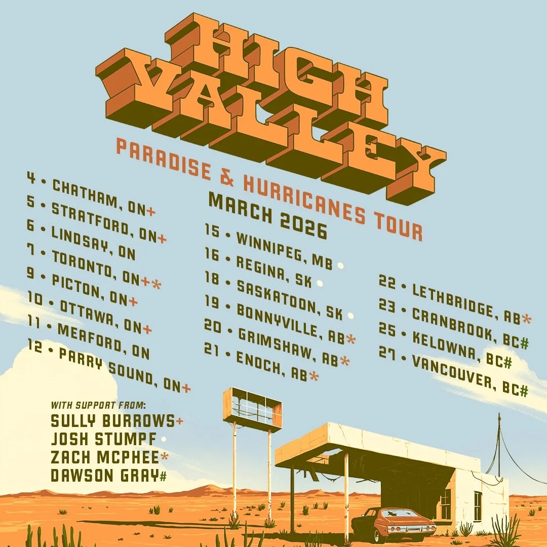 Stoked to share that I&rsquo;ll be joining the @highvalleyofficial boys on their upcoming Paradise &amp; Hurricanes Tour next month! Toronto, Bonnyville, Grimshaw, Enoch, and Lethbridge I&rsquo;m comin&rsquo; for ya! 🤝 

Tickets are available now at