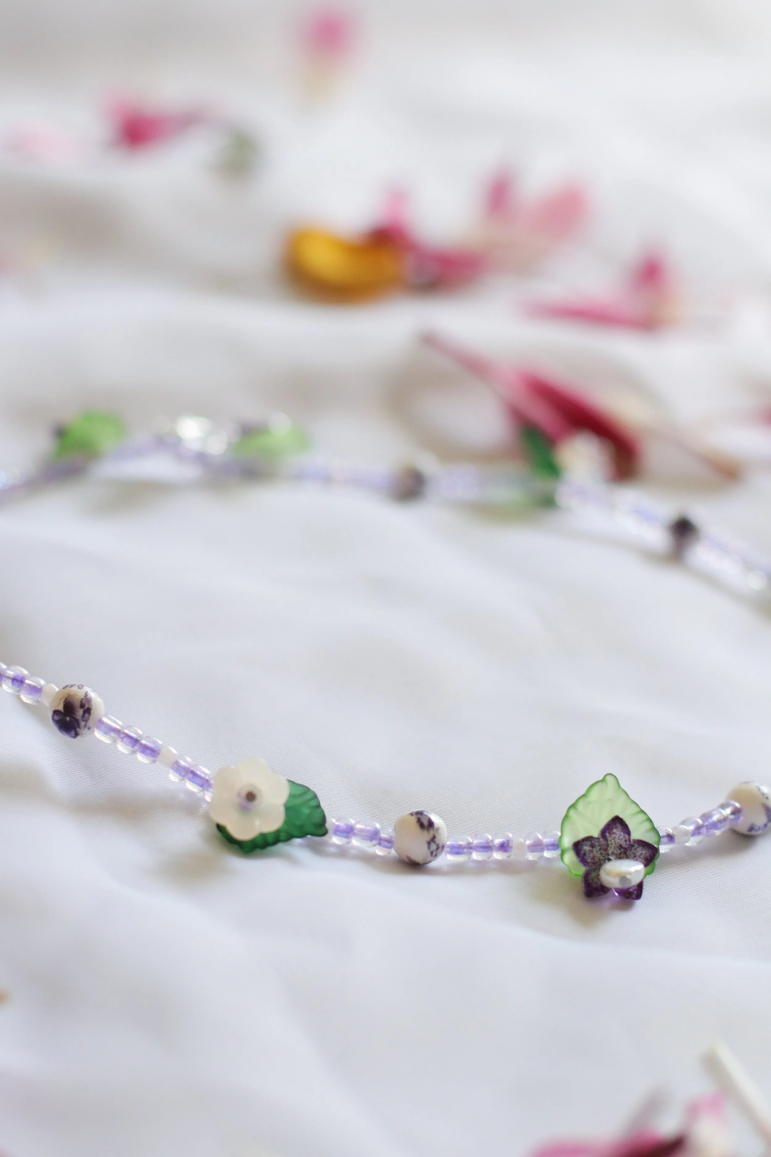 Purple Flower Fairy Necklace