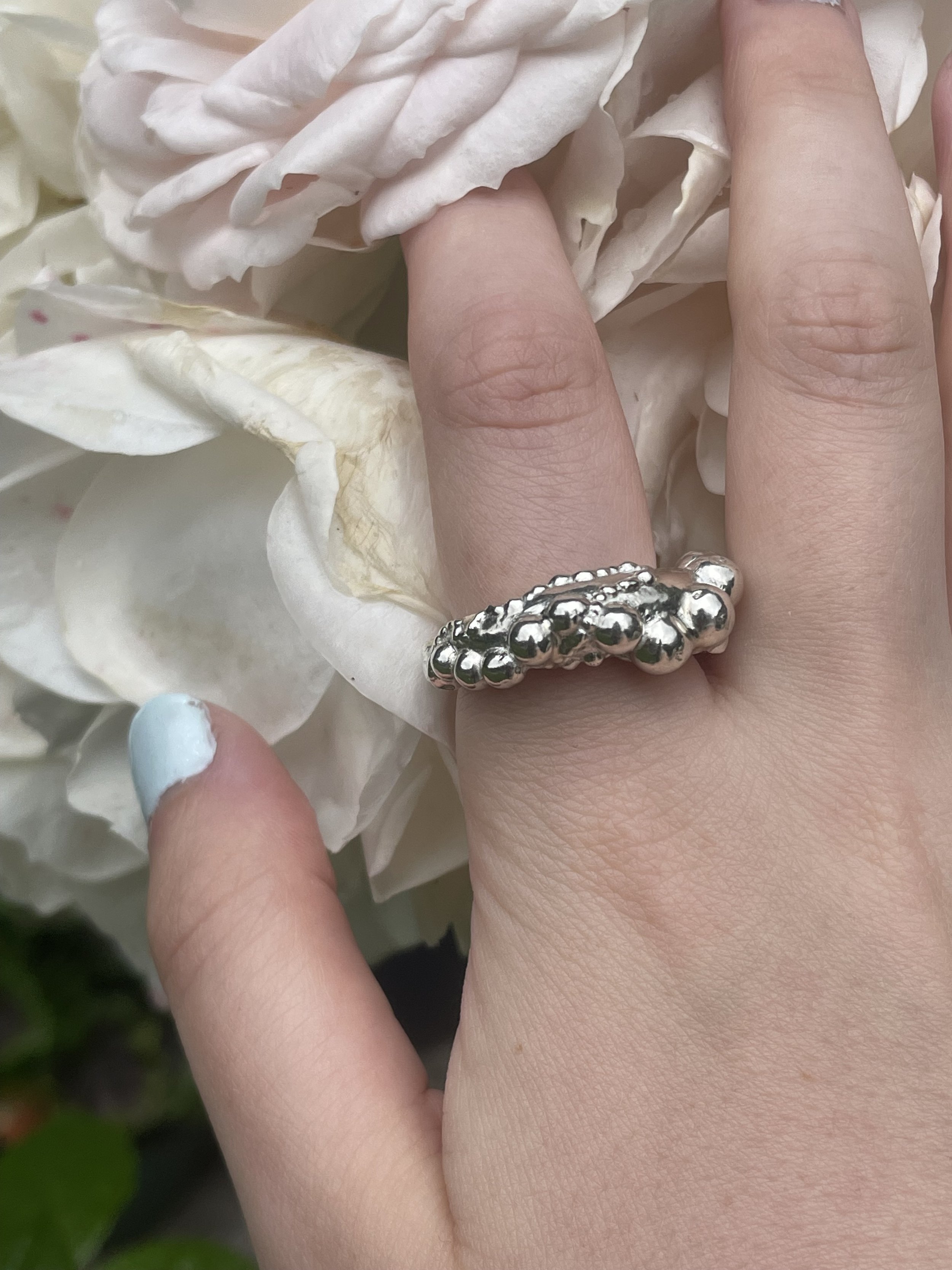 Chunky Pearl Chain Ring