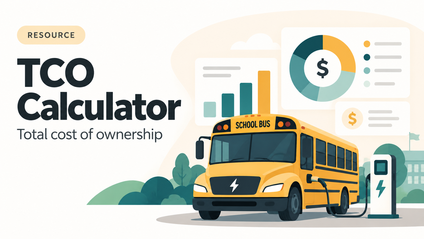 TCO Calculator — Total Cost of Ownership
Evaluate the long-term financial implications of transitioning to electric school buses. Compare vehicle acquisition, fuel, electricity, maintenance, and infrastructure costs to better understand the total cos