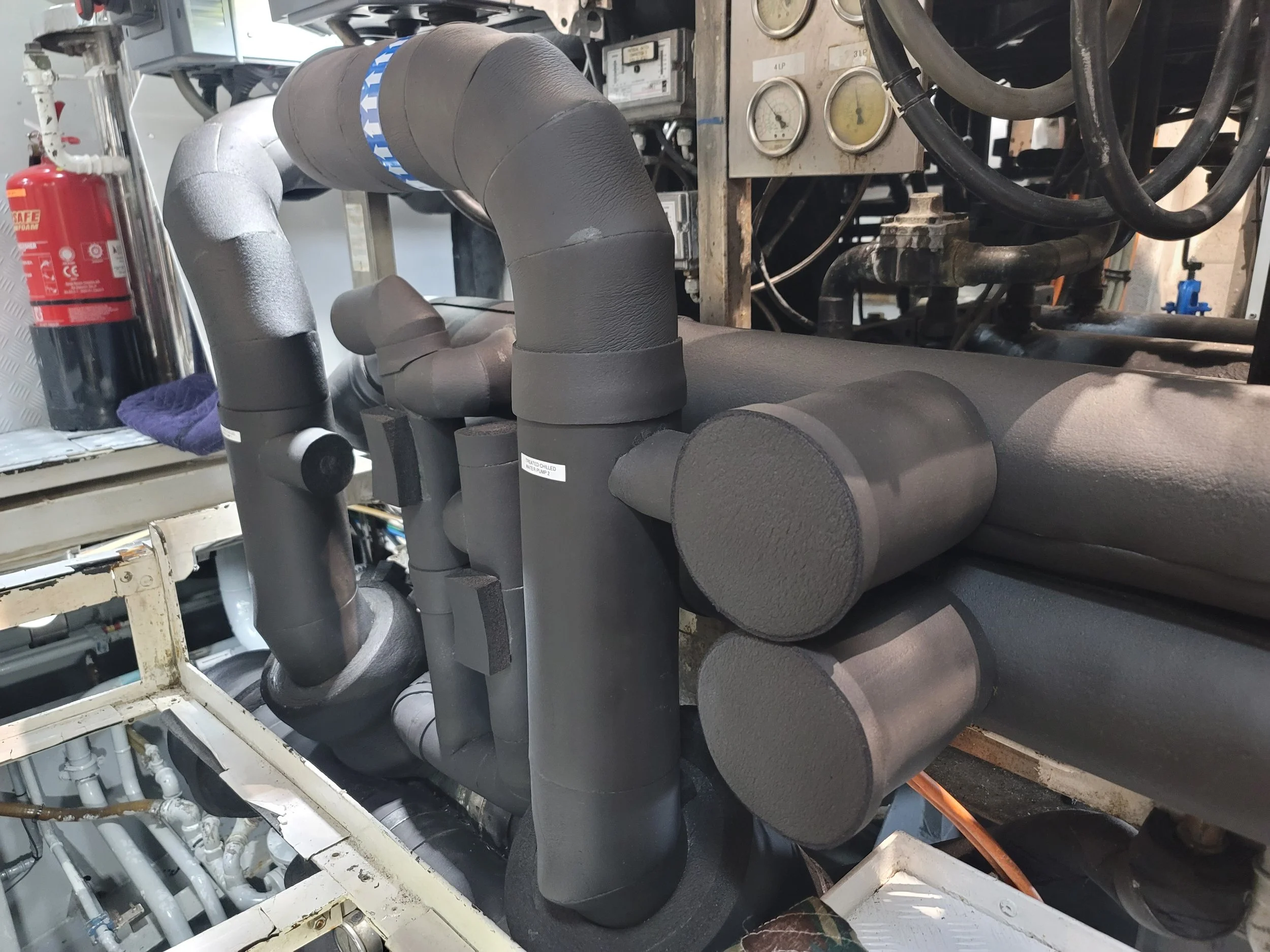yacht insulation on chilled water plant