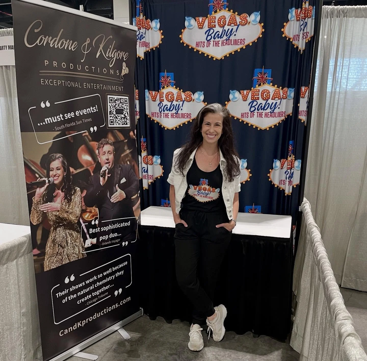 ✨ All set up and ready to shine at booth #244! Stop by to say hi and learn more about Vegas Baby! Hits of the Headliners and everything Cordone &amp; Kilgore Productions has to offer.

#MAX2025 #VegasBabyShow #CordoneAndKilgore #HitsOfTheHeadliners #