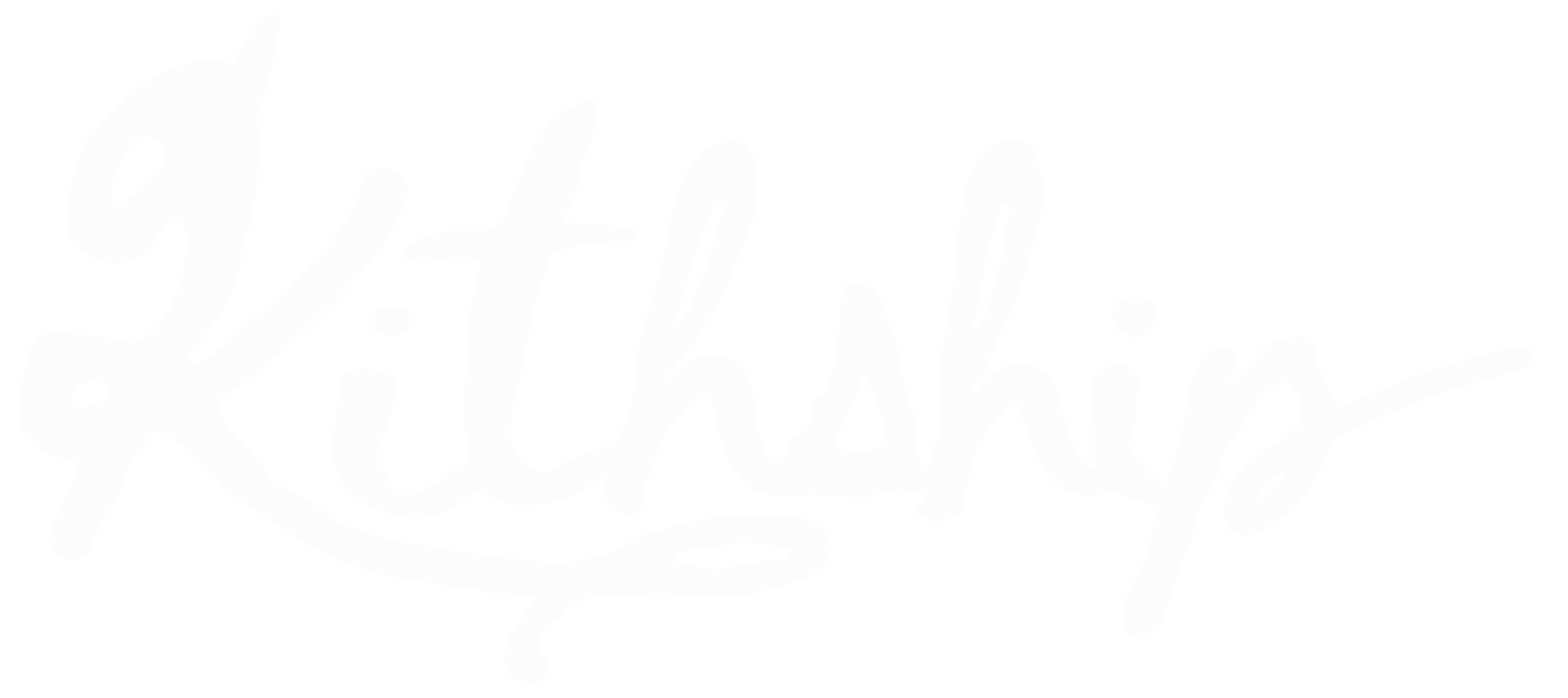 Stylized white handwritten text that says "Feeling">