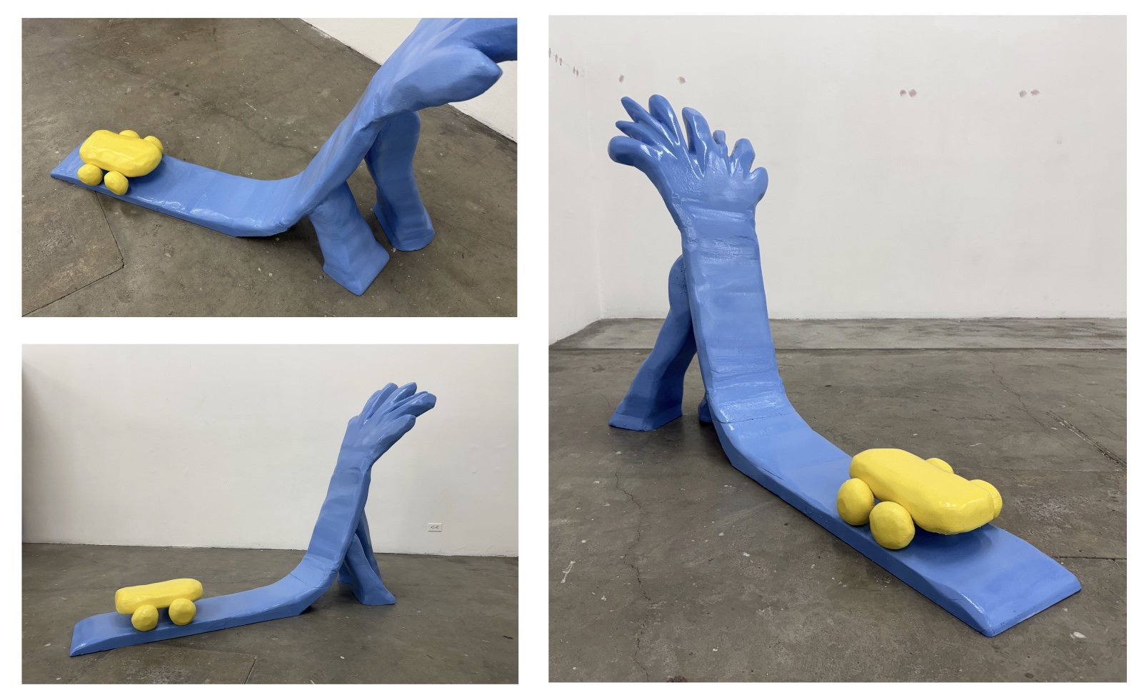 Roller coaster. 6 x 4 x 5 ft. Polystyrene Foam, Bondo, Spray paint. 2025