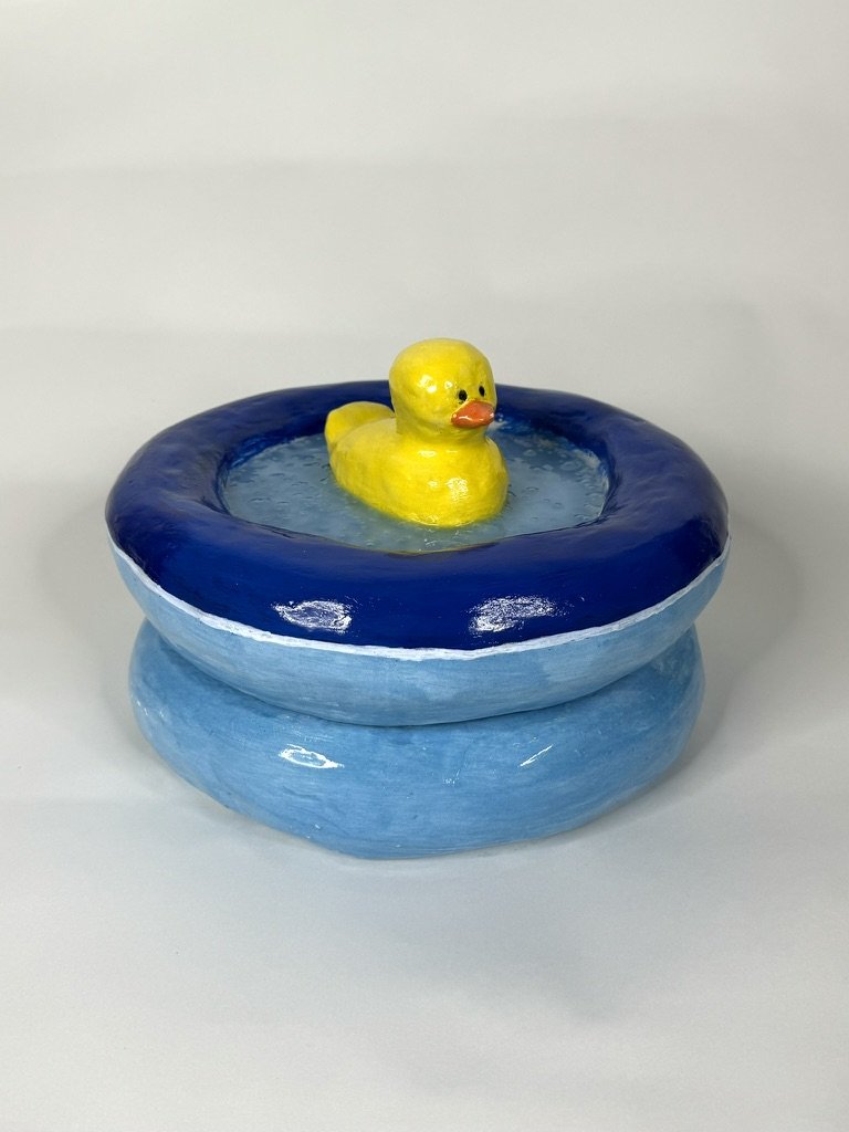 Bird Bath. Ceramic and resin. 13 x 13 x 5 in. 2024.