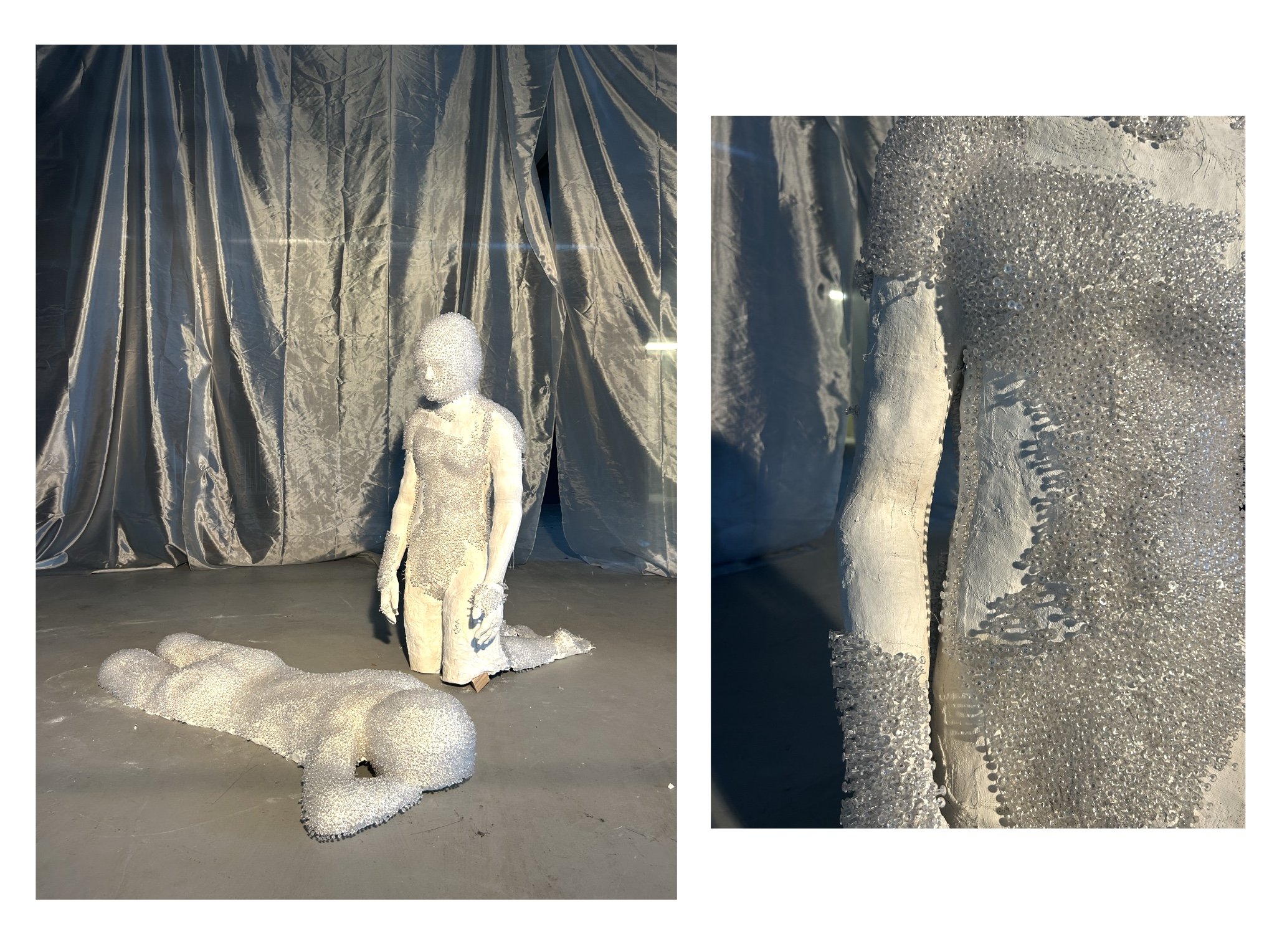 Acupuncture Office. Plaster, chicken wire, foam, wood, glue, cardboard, push pins. 6 x 5 x 5 ft. 2024.