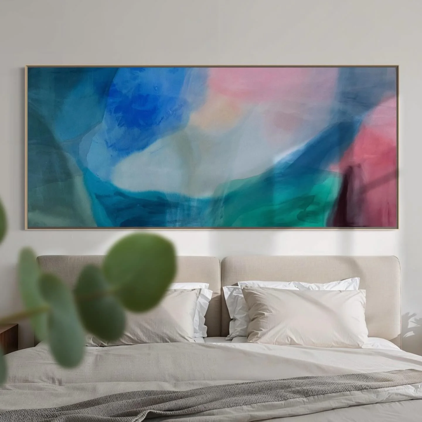 &lsquo;If I never see the end, I hope I continue to begin&rsquo;
32 in x 74 in
acrylic on raw canvas, framed in raw maple
.
available on alexagrambush.com and at @cookshouse 🩷