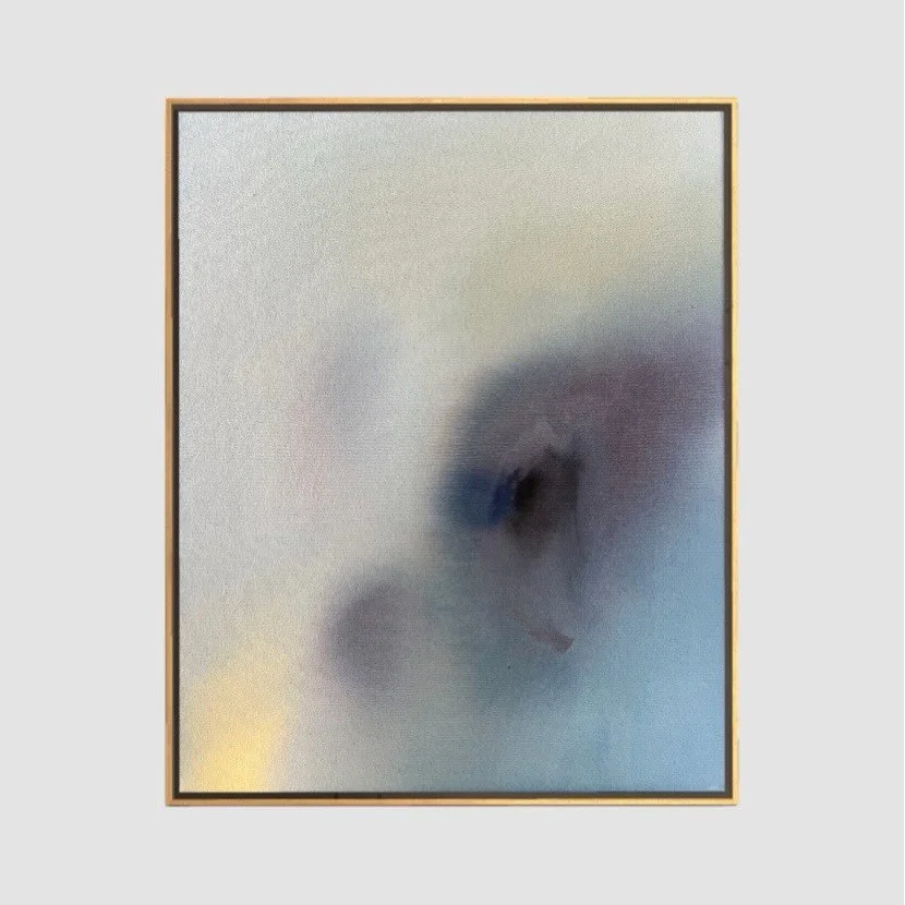 &lsquo;I wish not so much to do as to be&rsquo;
16 in x 20 in
acrylic on raw canvas 
.
available on alexagrambush.com and at @cookshouse 🩵