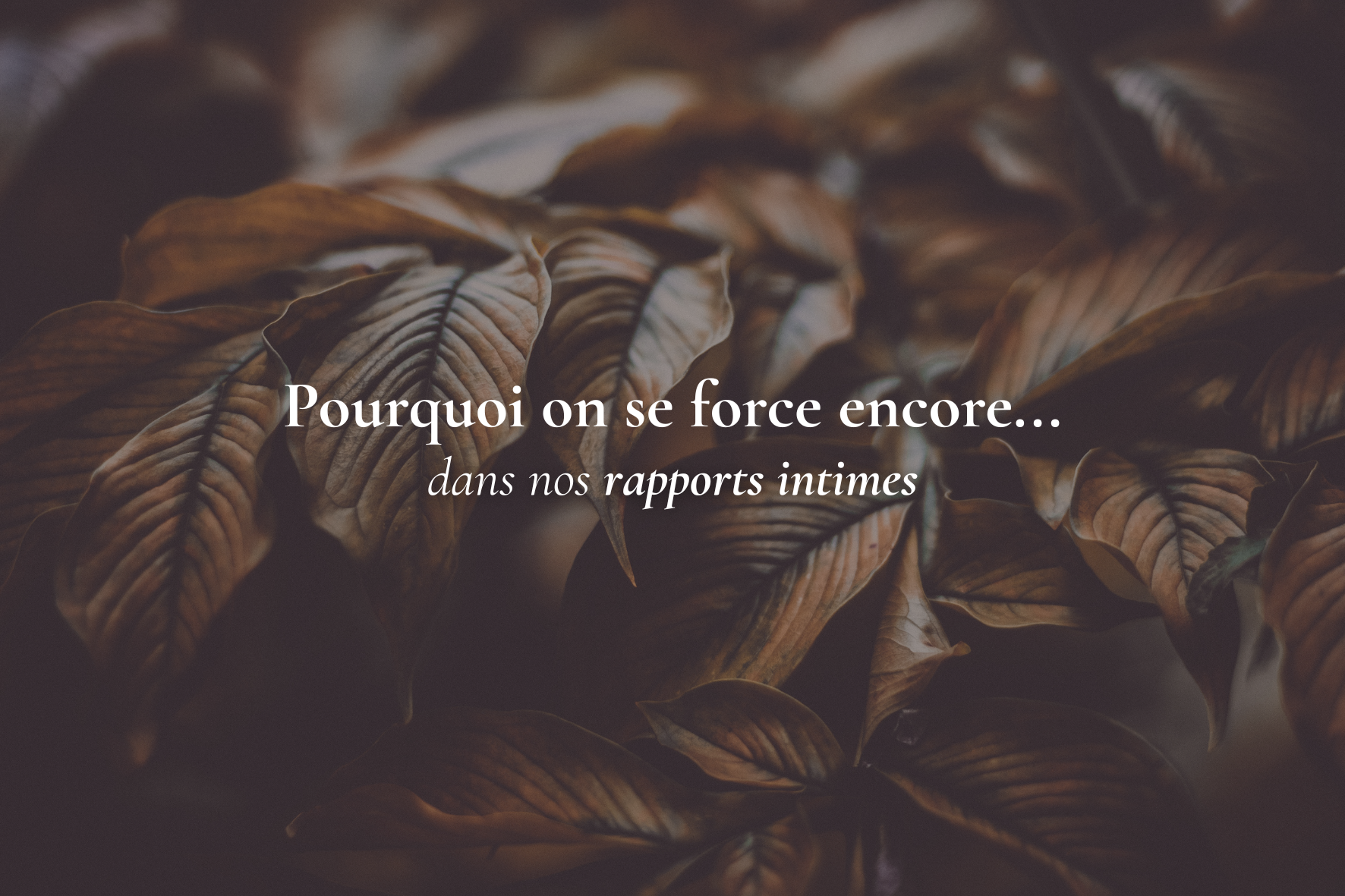 Se forcer dans les rapports intimes&nbsp;: ça m’arrive encore