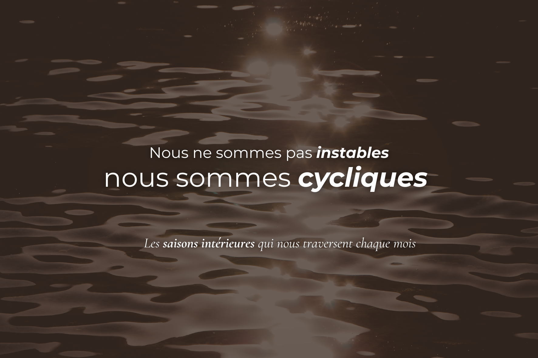 Nous ne sommes pas instables, nous sommes cycliques