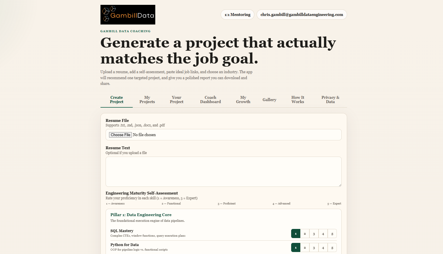 Gambill Data Portfolio Project Generator