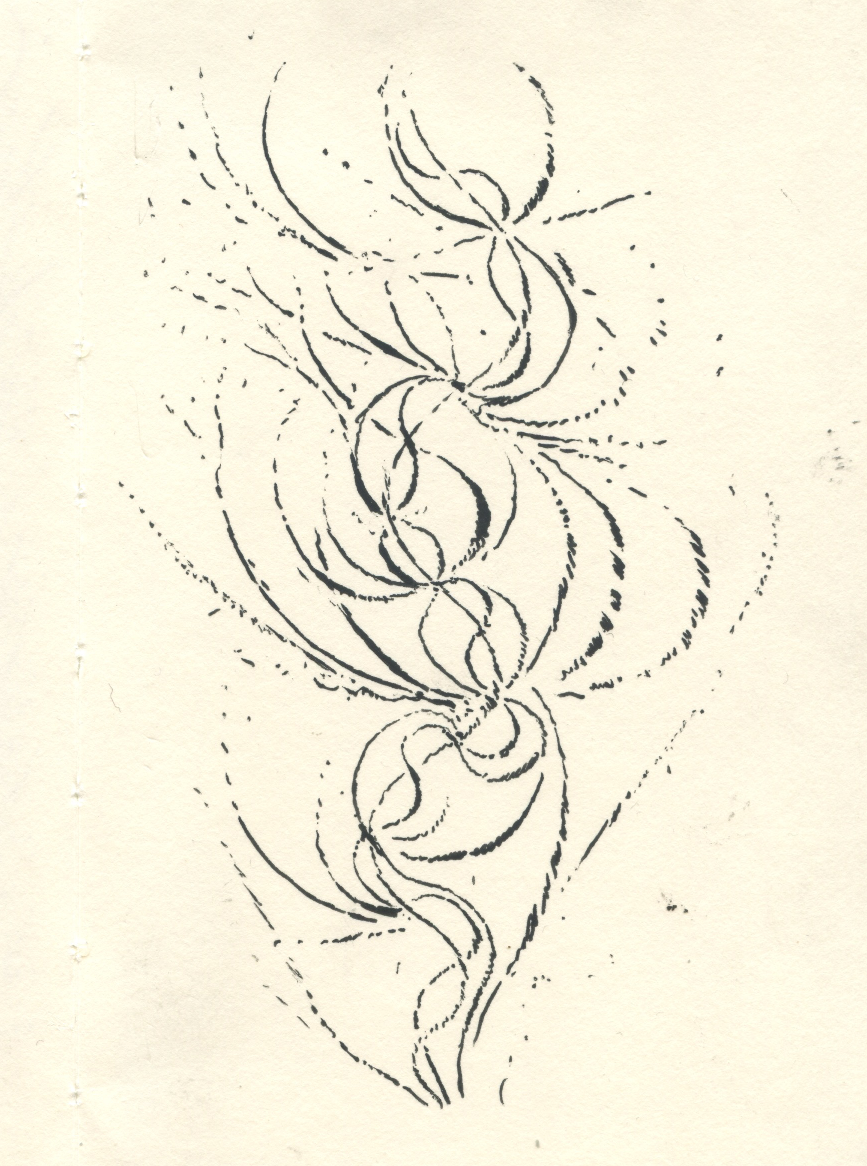 ink drawing on a 4" x 6" sheet of paper