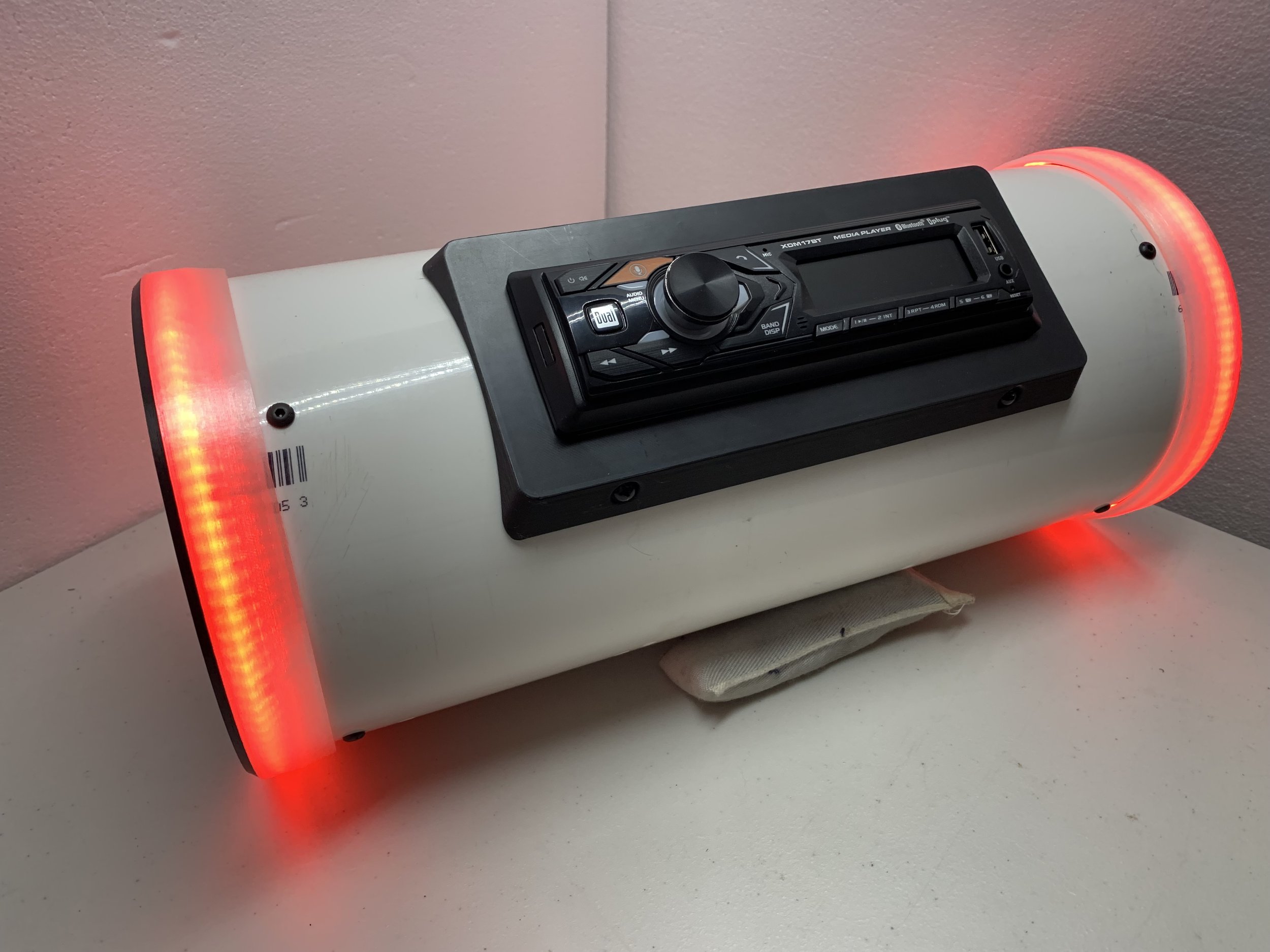 bedroll speaker red 6 inch  led