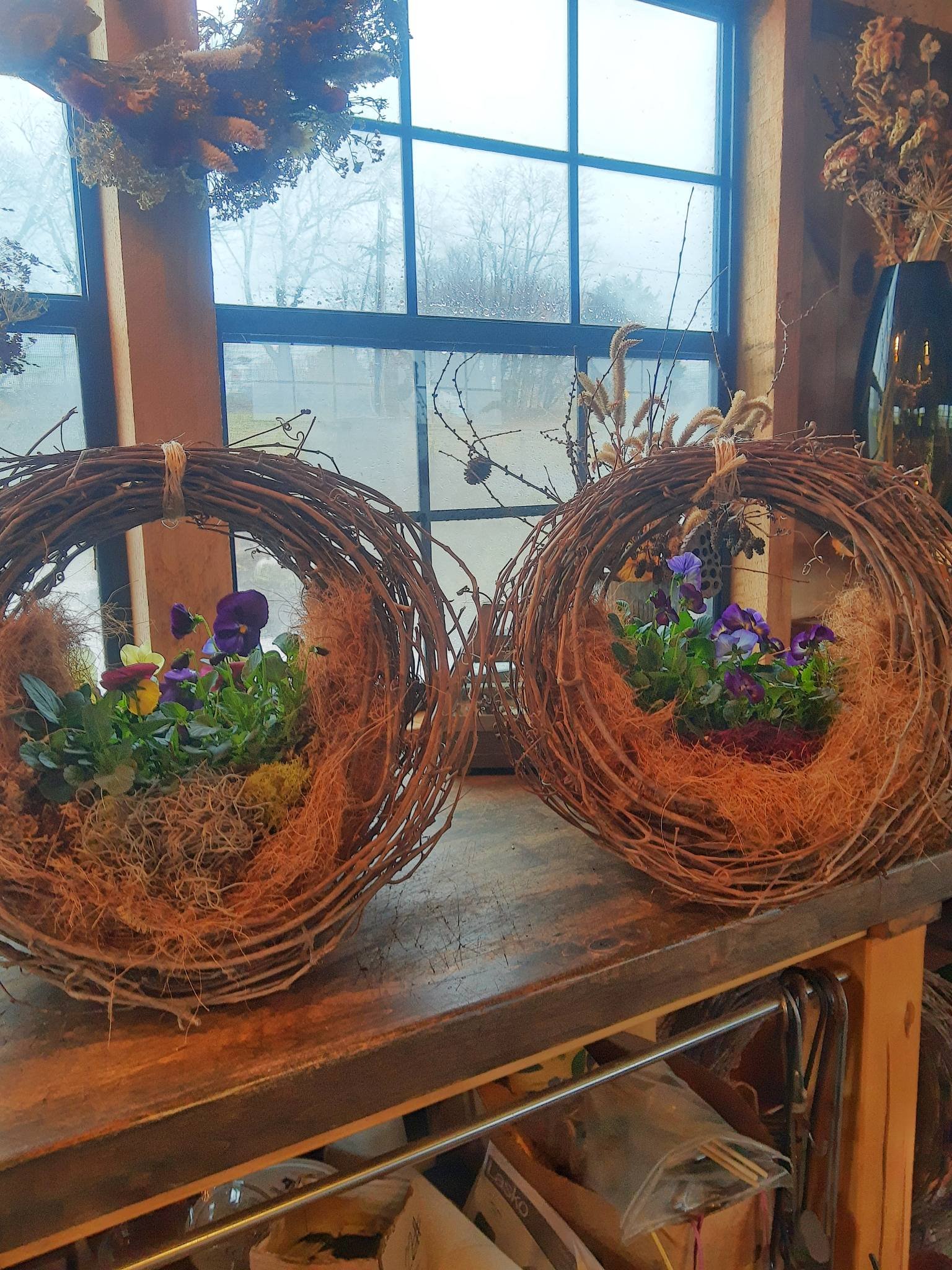 Handmade Pansy/Viola Baskets MADE TO ORDER