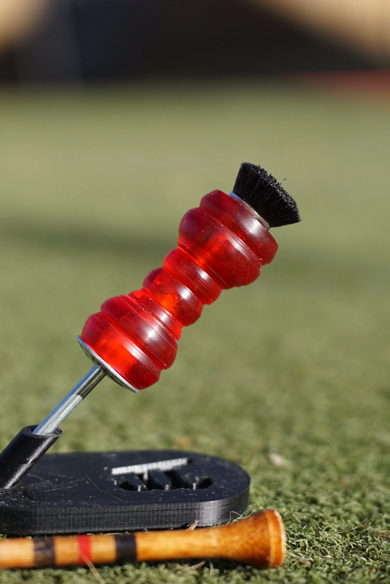 Red resin ballmark tool and mini brush