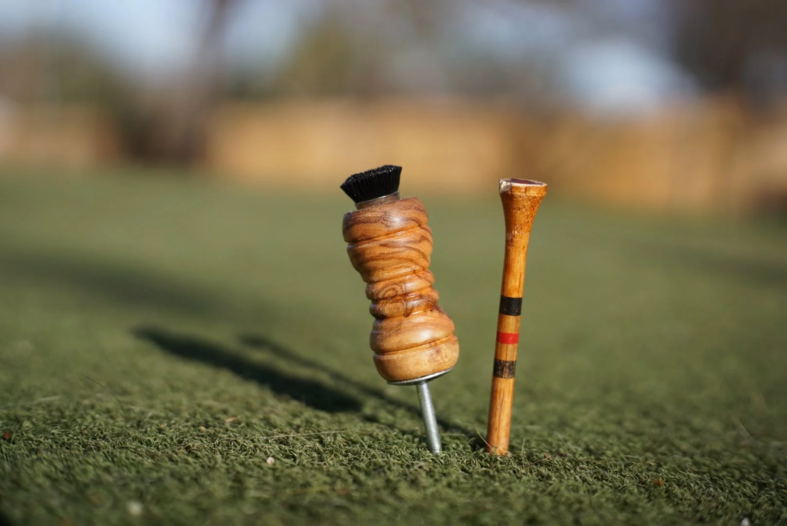 Olivewood brush divot repair tool