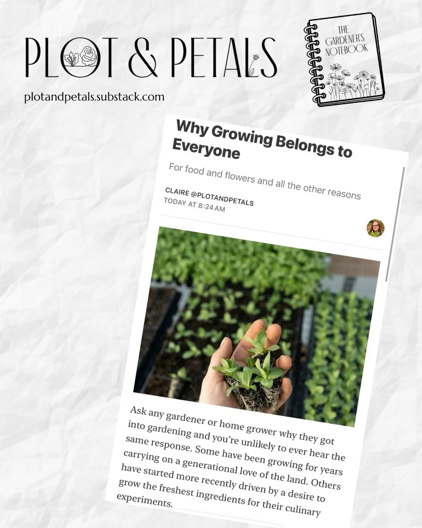 ✍🏻 I&rsquo;ve done a thing&hellip; I&rsquo;ve been wanting to focus more on my writing for some time now and 2026 felt like the right time to take that leap. 

Introducing my Substack, The Gardener&rsquo;s Notebook. The Gardener&rsquo;s Notebook is 