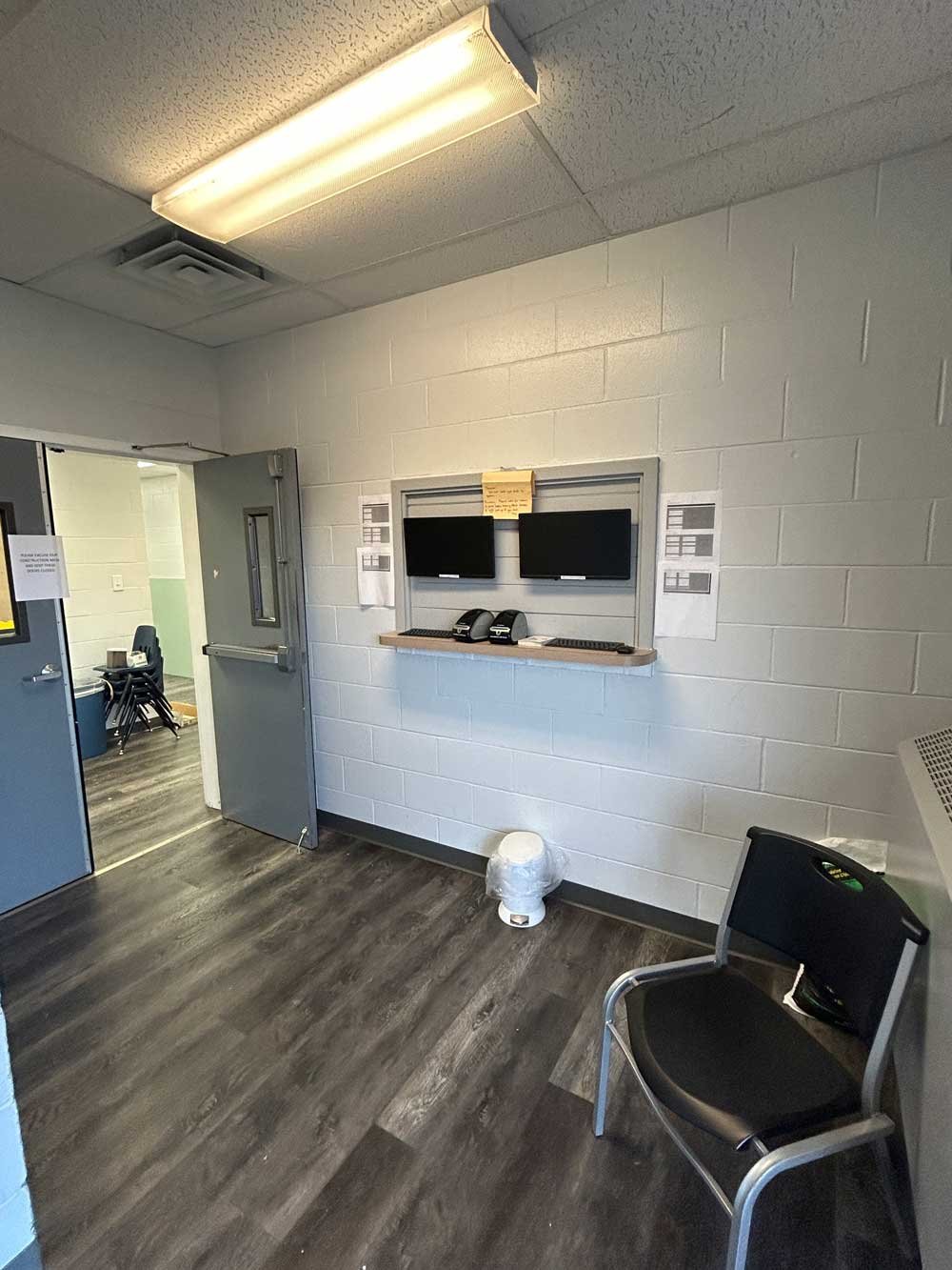 Before: Check-in area