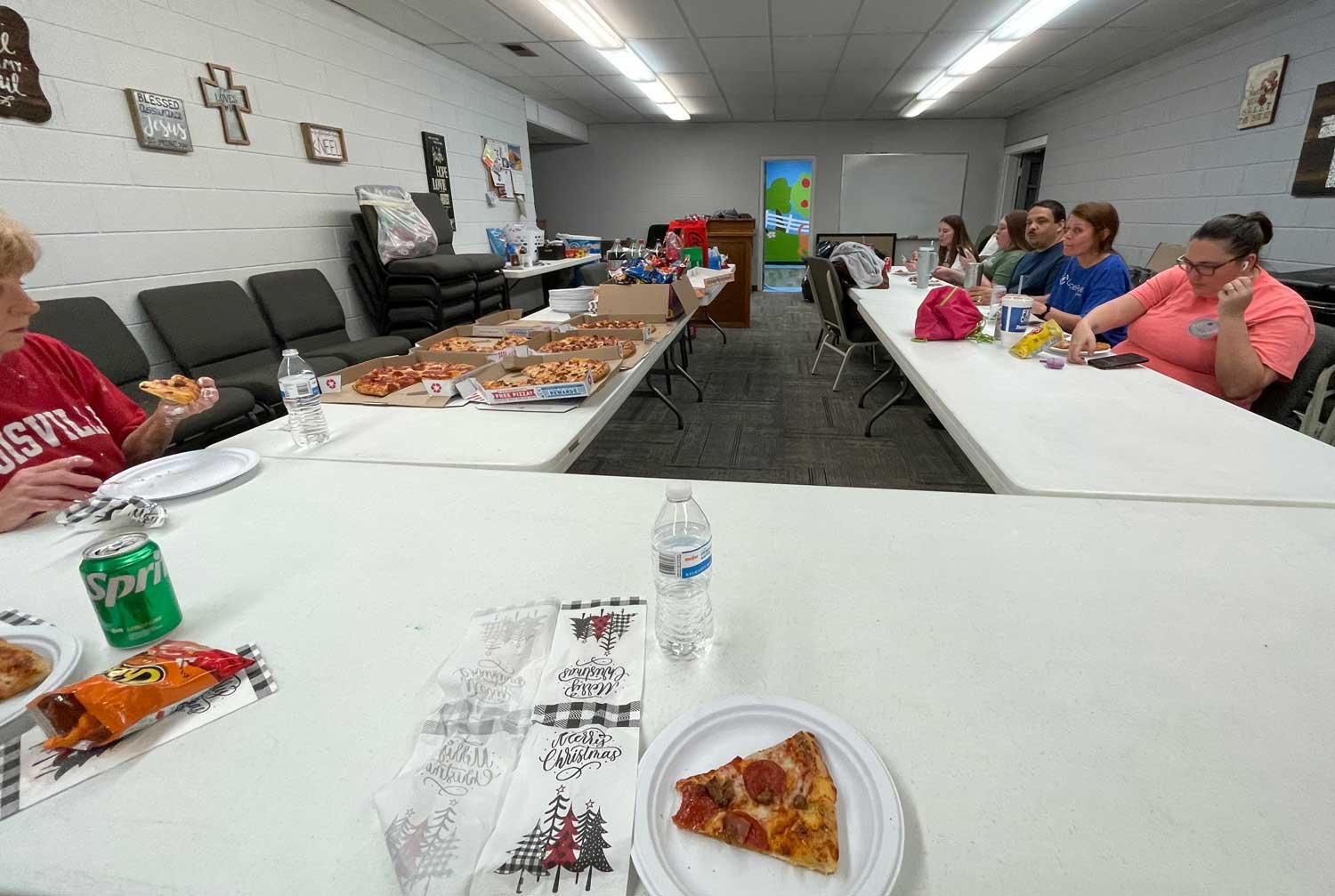 The church planned meals (and lots of snacks!) for all the workers