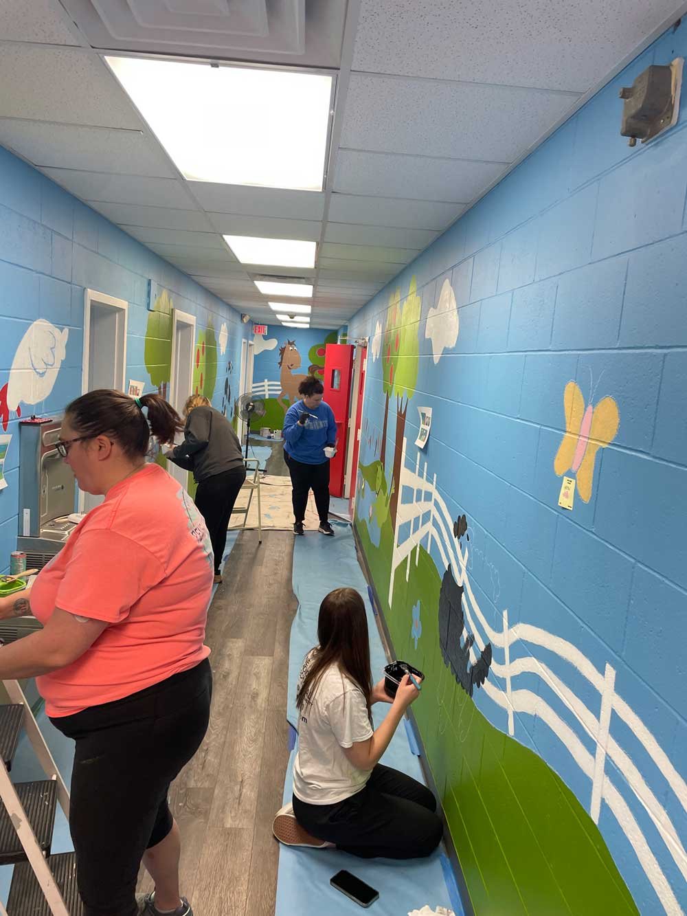 Hallway in progress