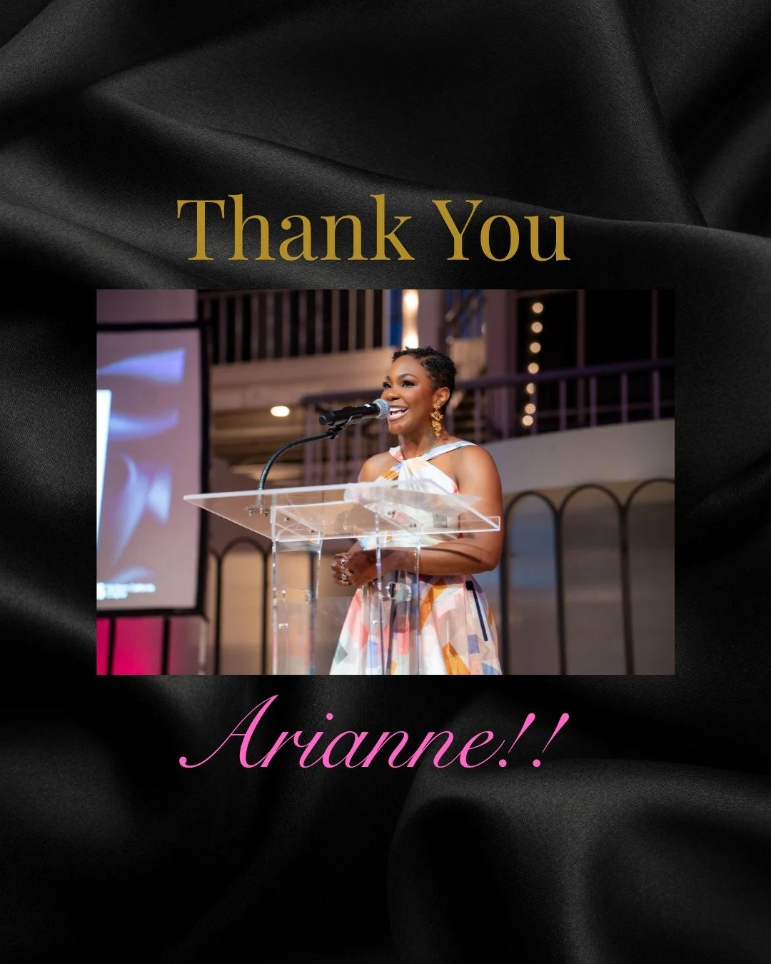 A heartfelt thank you @ariannebellizaireinteriors you were such a wonderful emcee to an amazing night.