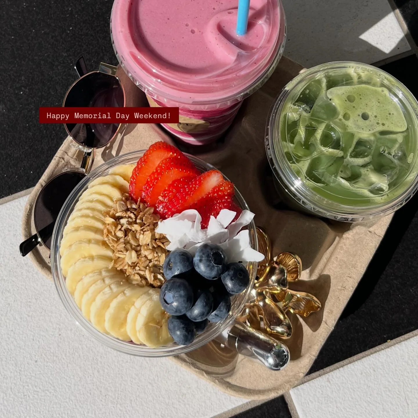 Happy Memorial Day Weekend 🫐🍓🇺🇸 A reminder that we are open 8am-3pm tomorrow and will be closed on Monday for the holiday 💌