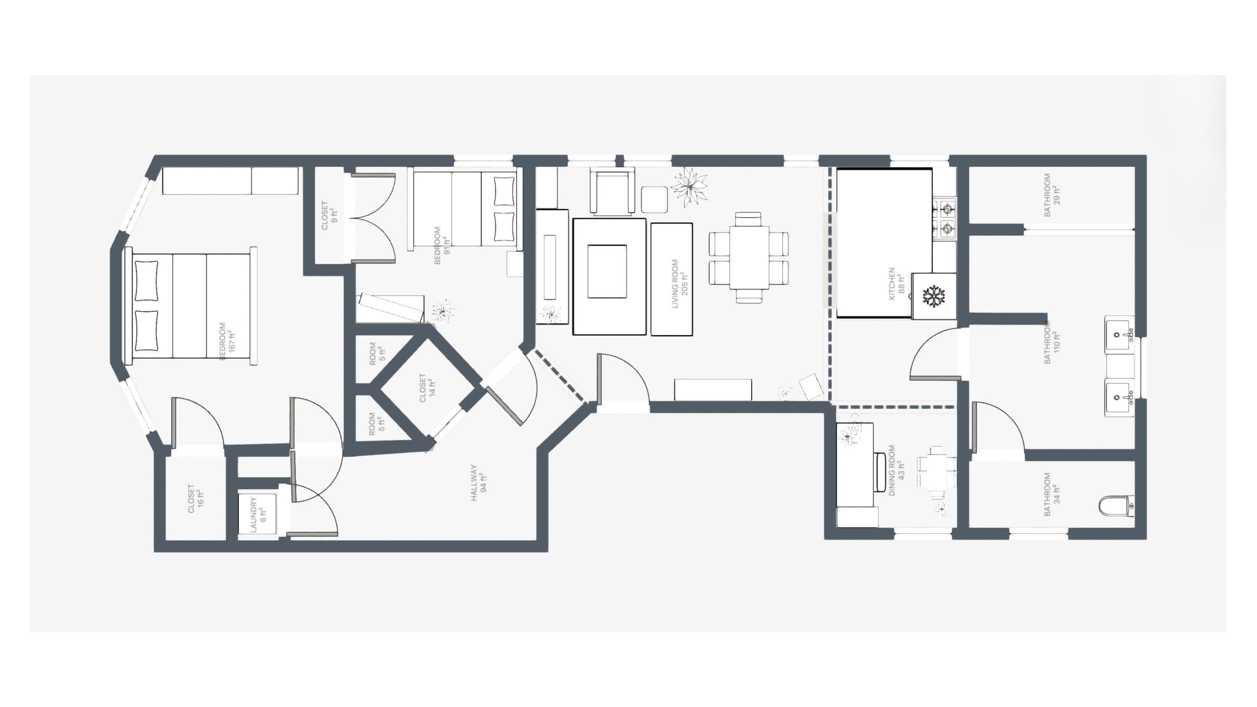 2D Floorplan Furnished